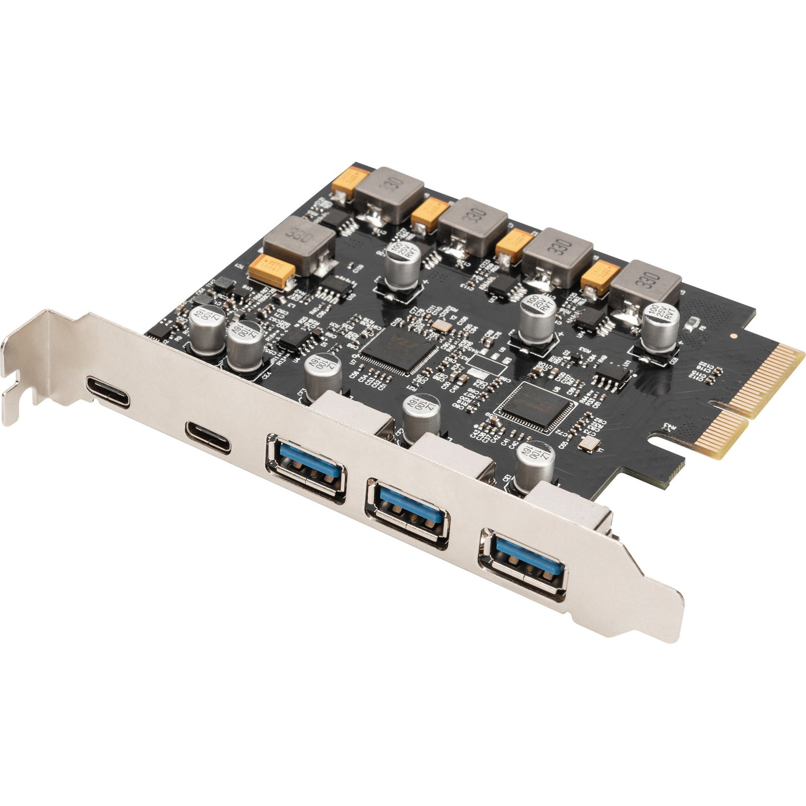 Digitus PCIe Karte 2x USB-C + 3x USB A