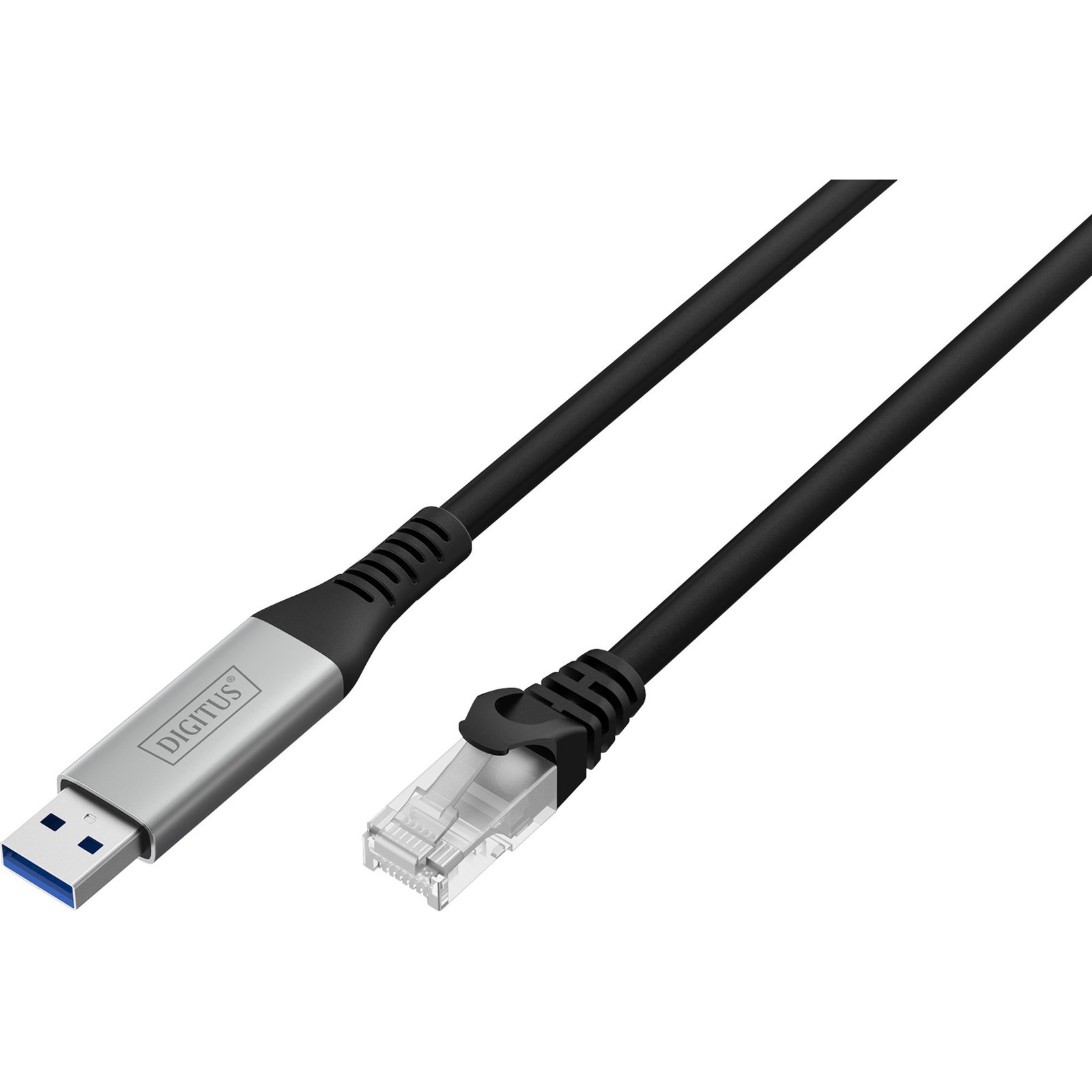 Digitus USB-A 3.2 Gen1 > RJ-45 Ethernet Kabel Negro
