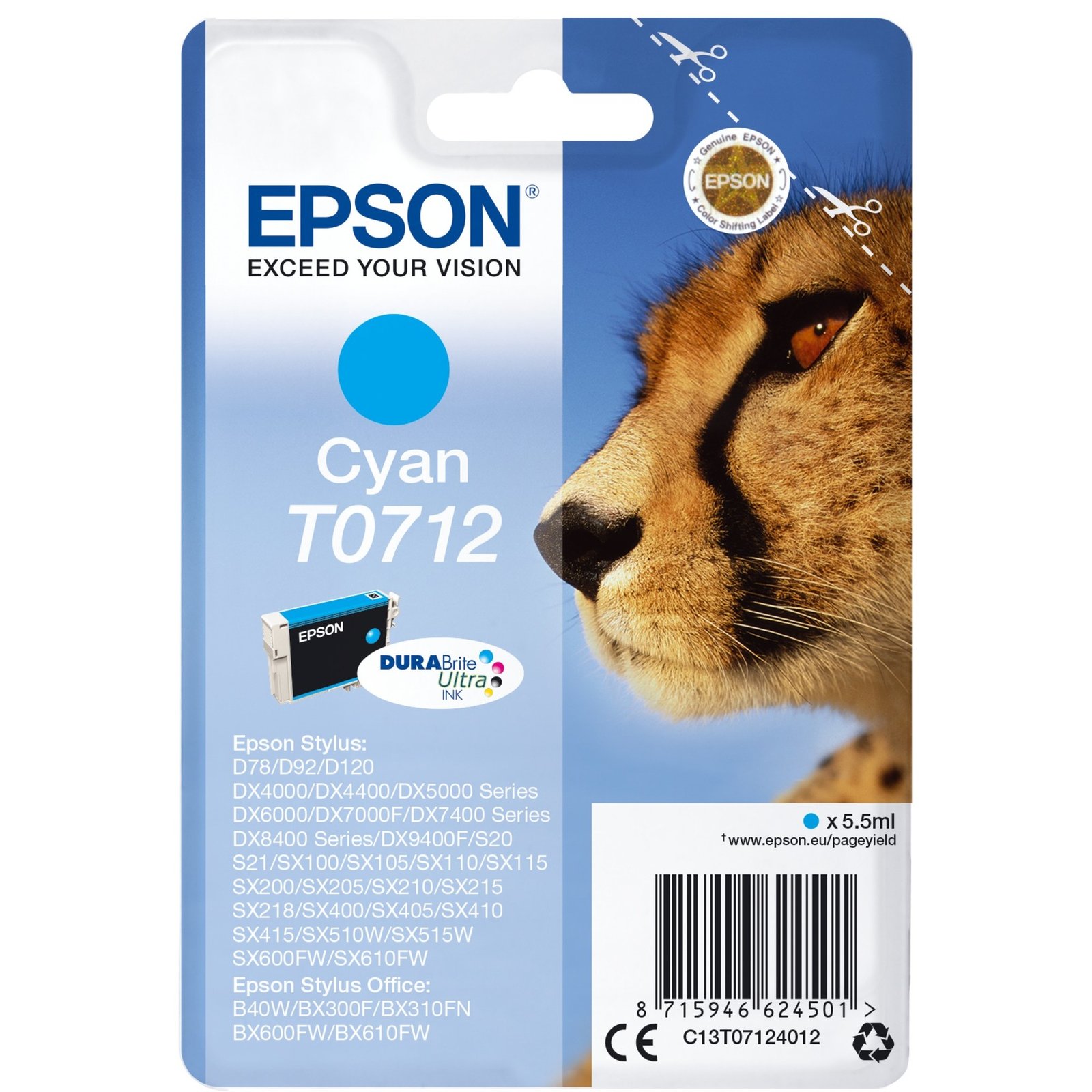 Epson Tinte cyan T0712 (C13T07124012)