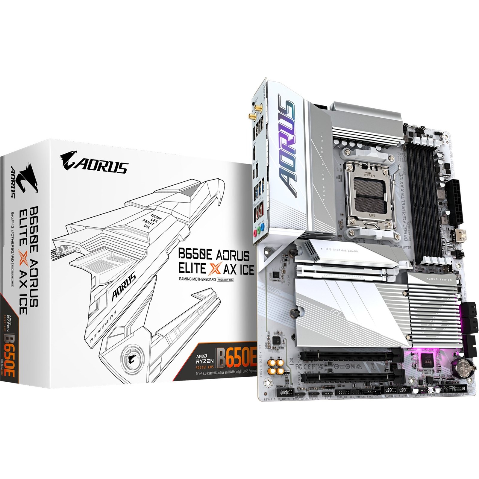 GIGABYTE B650E AORUS ELITE X AX ICE Blanco