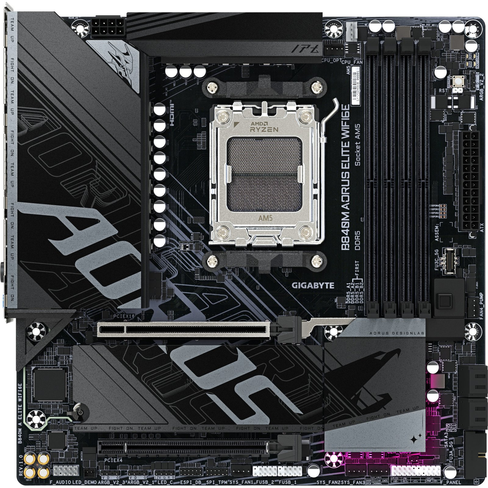 GIGABYTE B840M AORUS ELITE WIFI6E Negro - Imagen 3