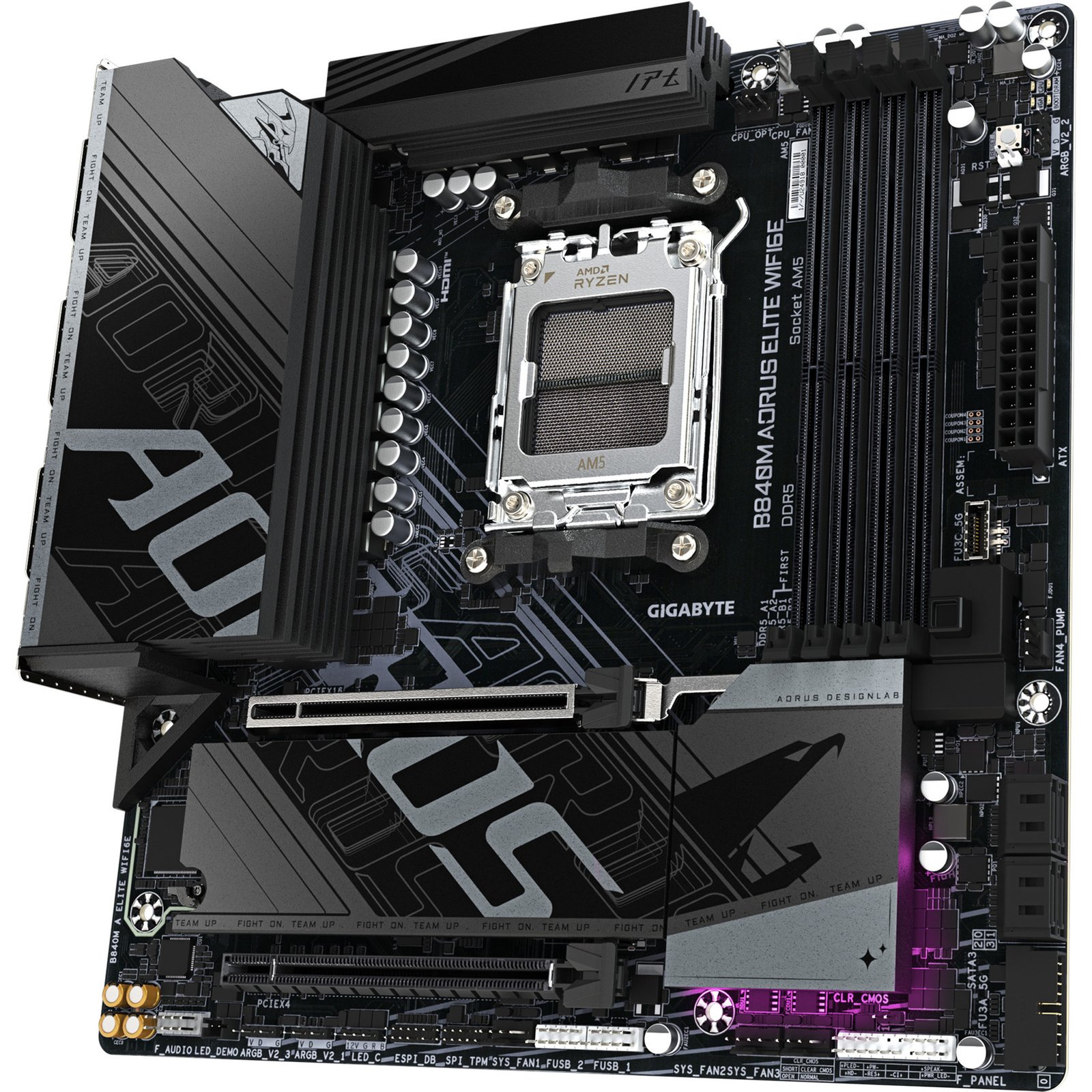 GIGABYTE B840M AORUS ELITE WIFI6E Negro - Imagen 4