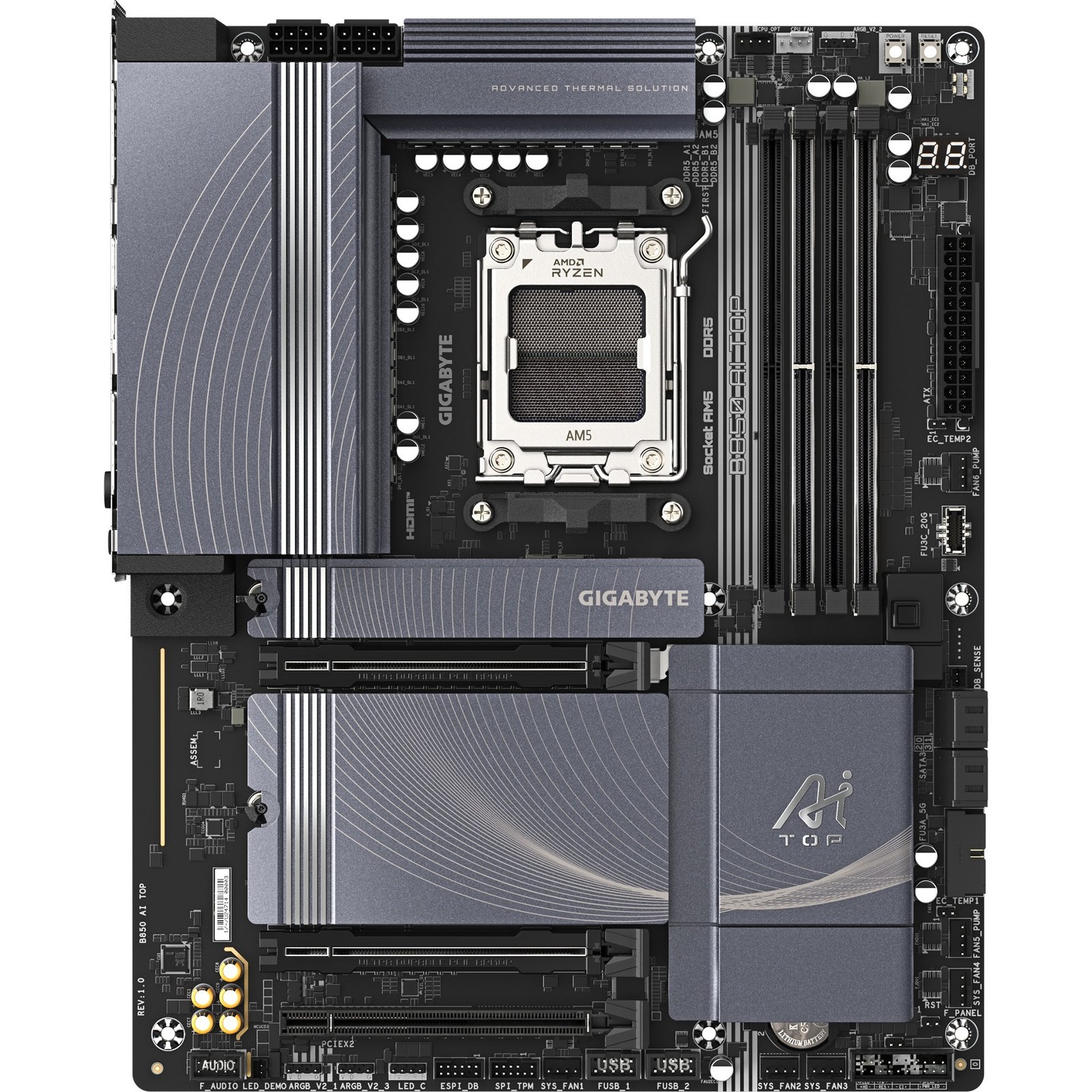 GIGABYTE B850 AI TOP Negro - Imagen 3
