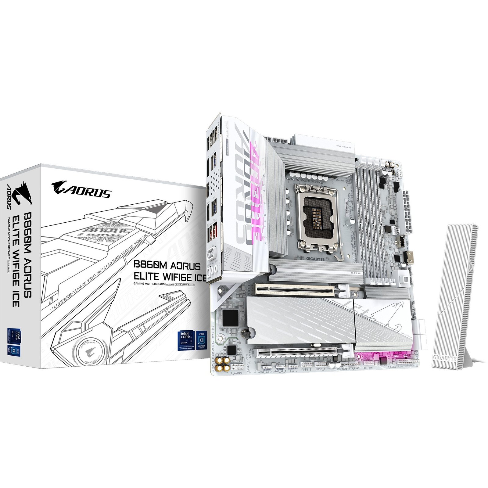 GIGABYTE B860M AORUS ELITE WIFI6E ICE Plata