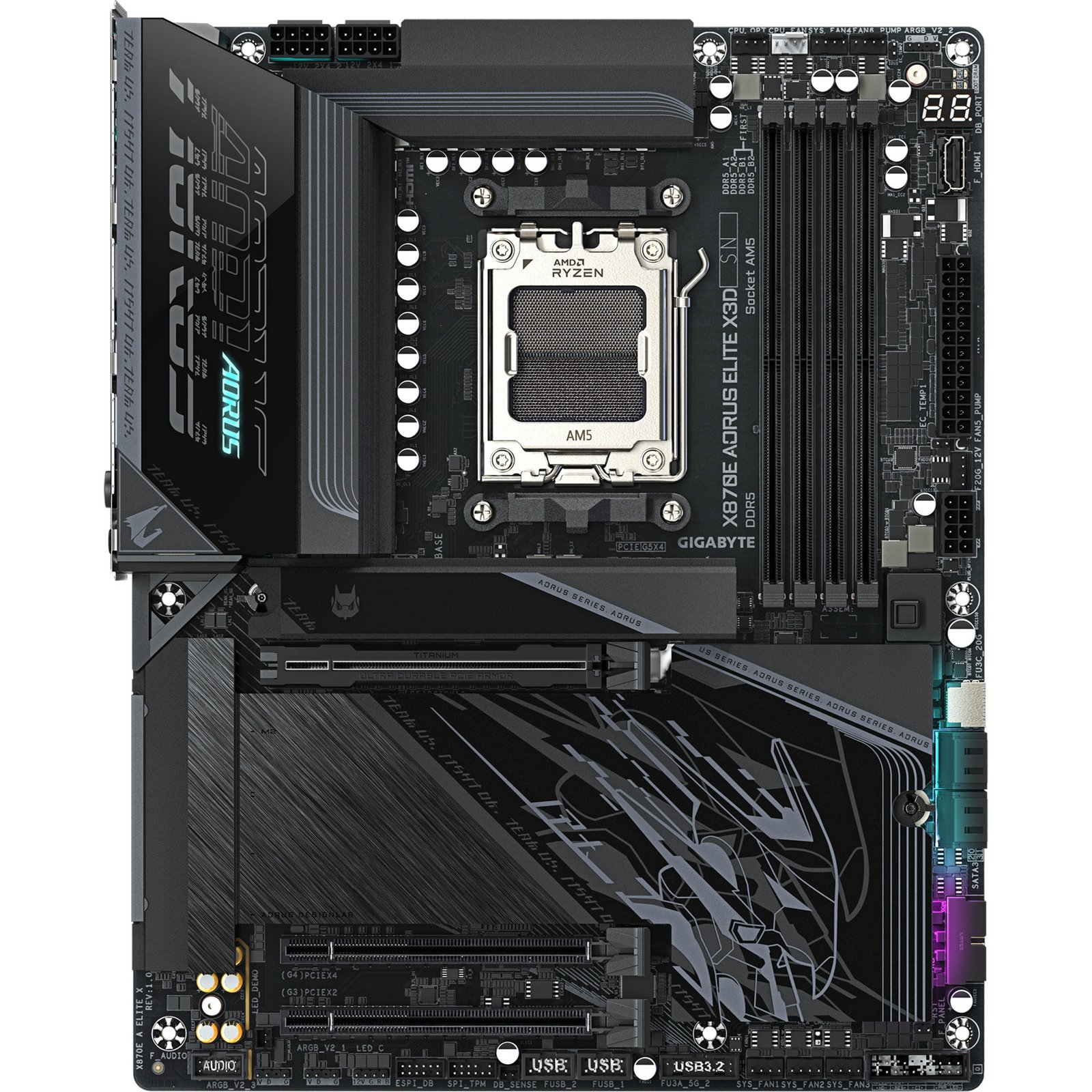 GIGABYTE X870E AORUS ELITE X3D Negro - Imagen 2