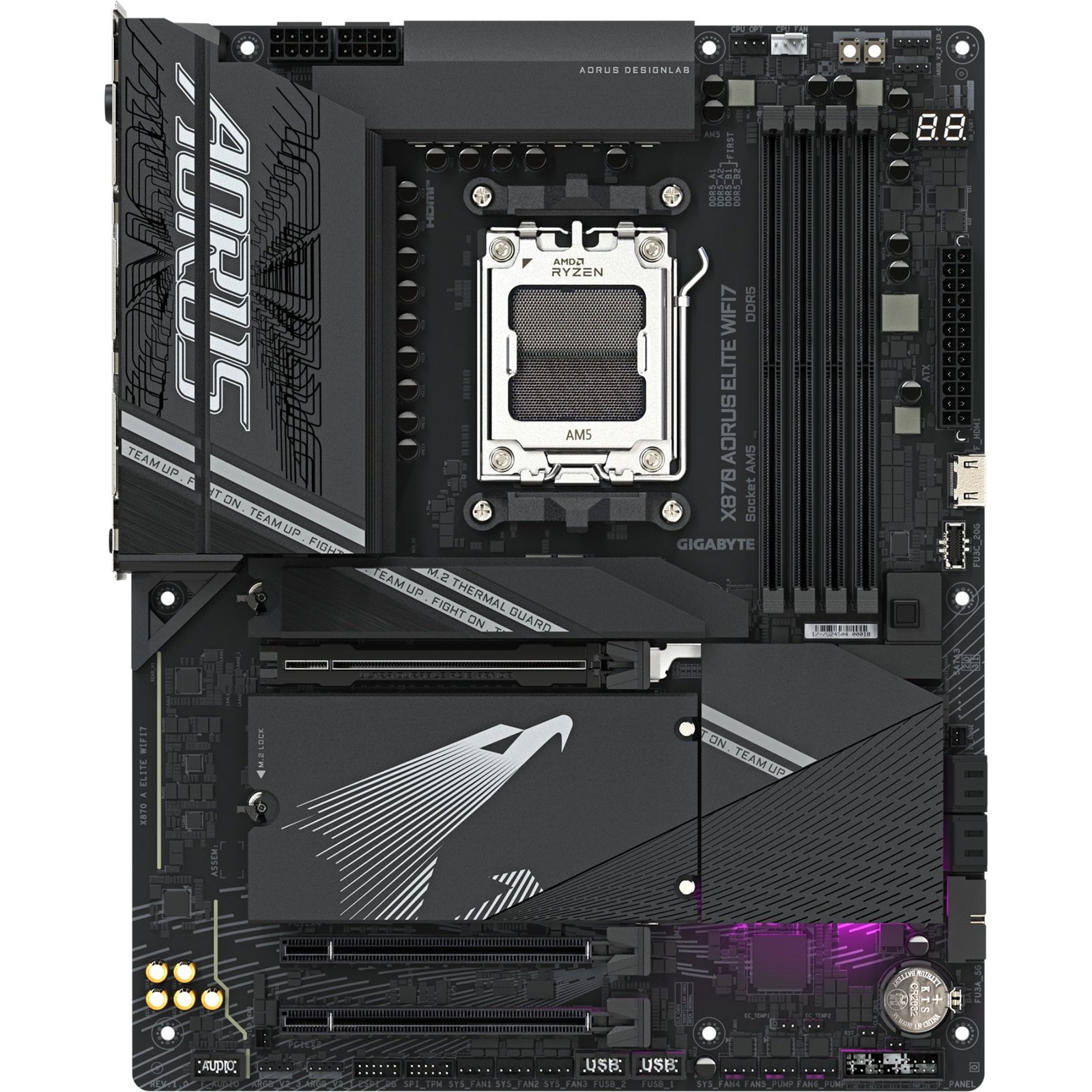 GIGABYTE X870 AORUS ELITE WIFI7 Negro - Imagen 2
