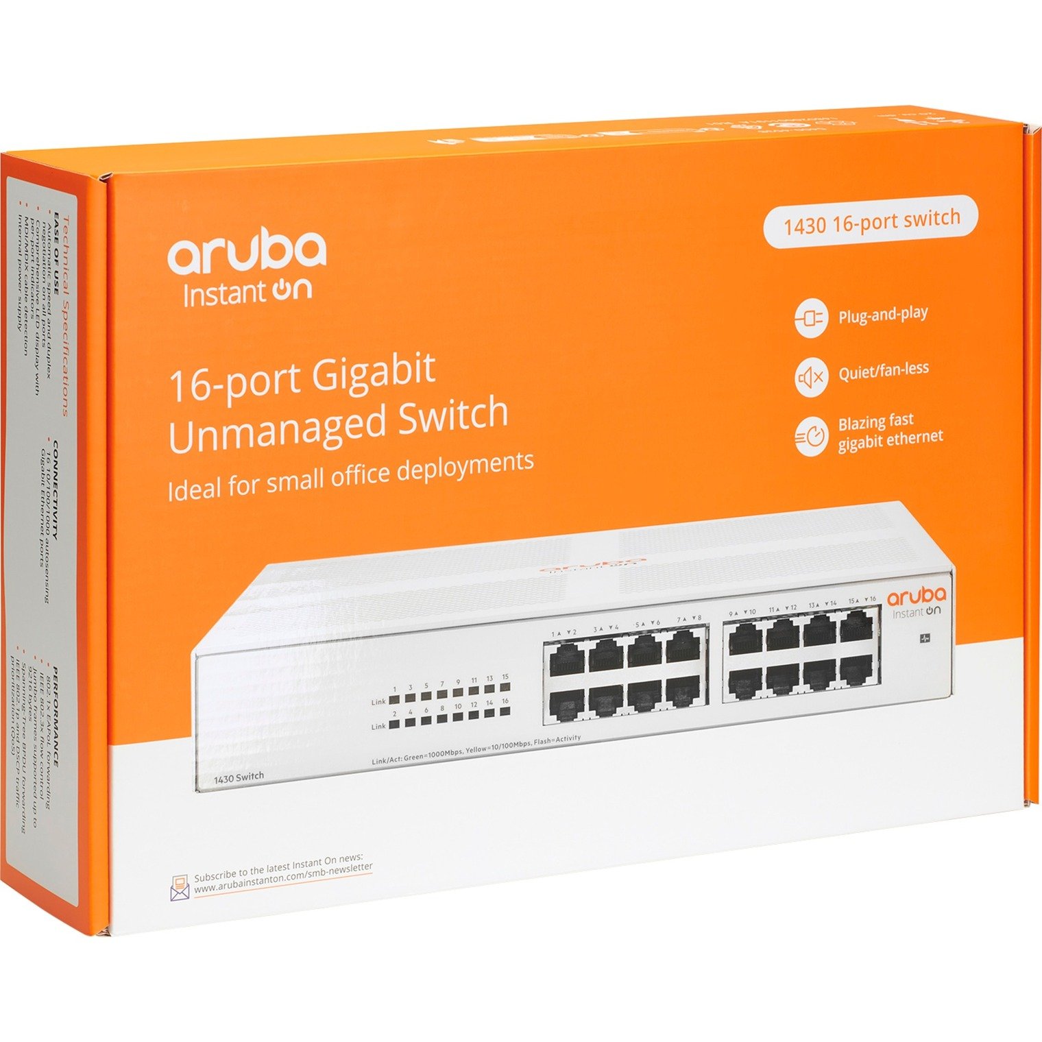 Hewlett Packard Enterprise Networking Instant On Switch 16 Anschlüsse Gigabit 1430 - Imagen 4