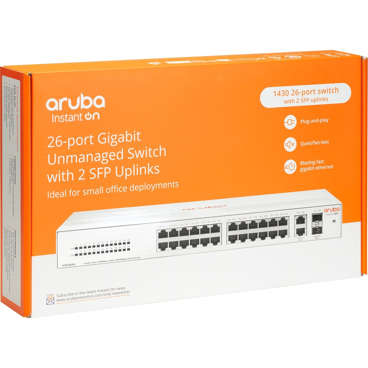 Hewlett Packard Enterprise Networking Instant On Switch 26 Anschlüsse Gigabit 2 Anschlüsse SFP 1430 - Imagen 4