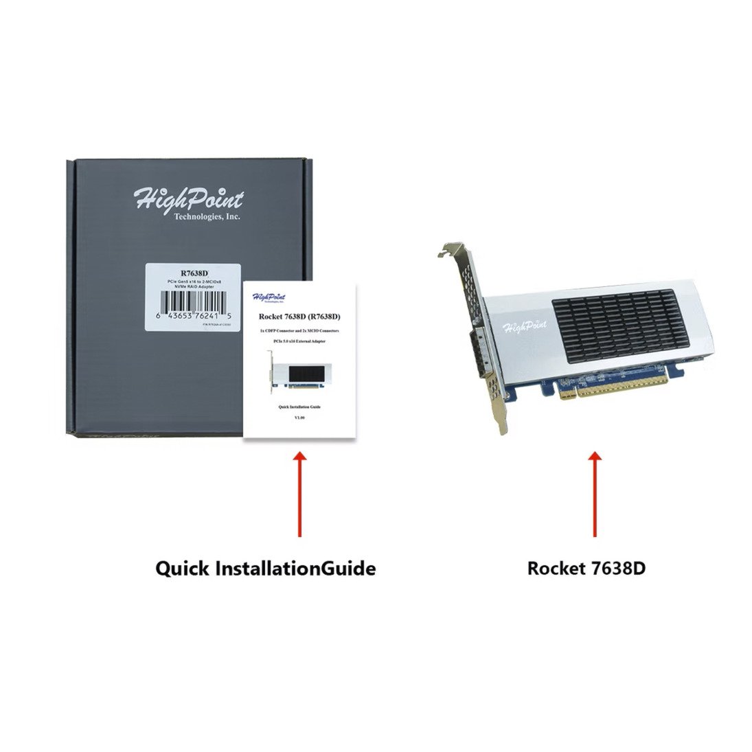 HighPoint R7638D External PCIe Gen5 x16 Switch Adapter - Imagen 5