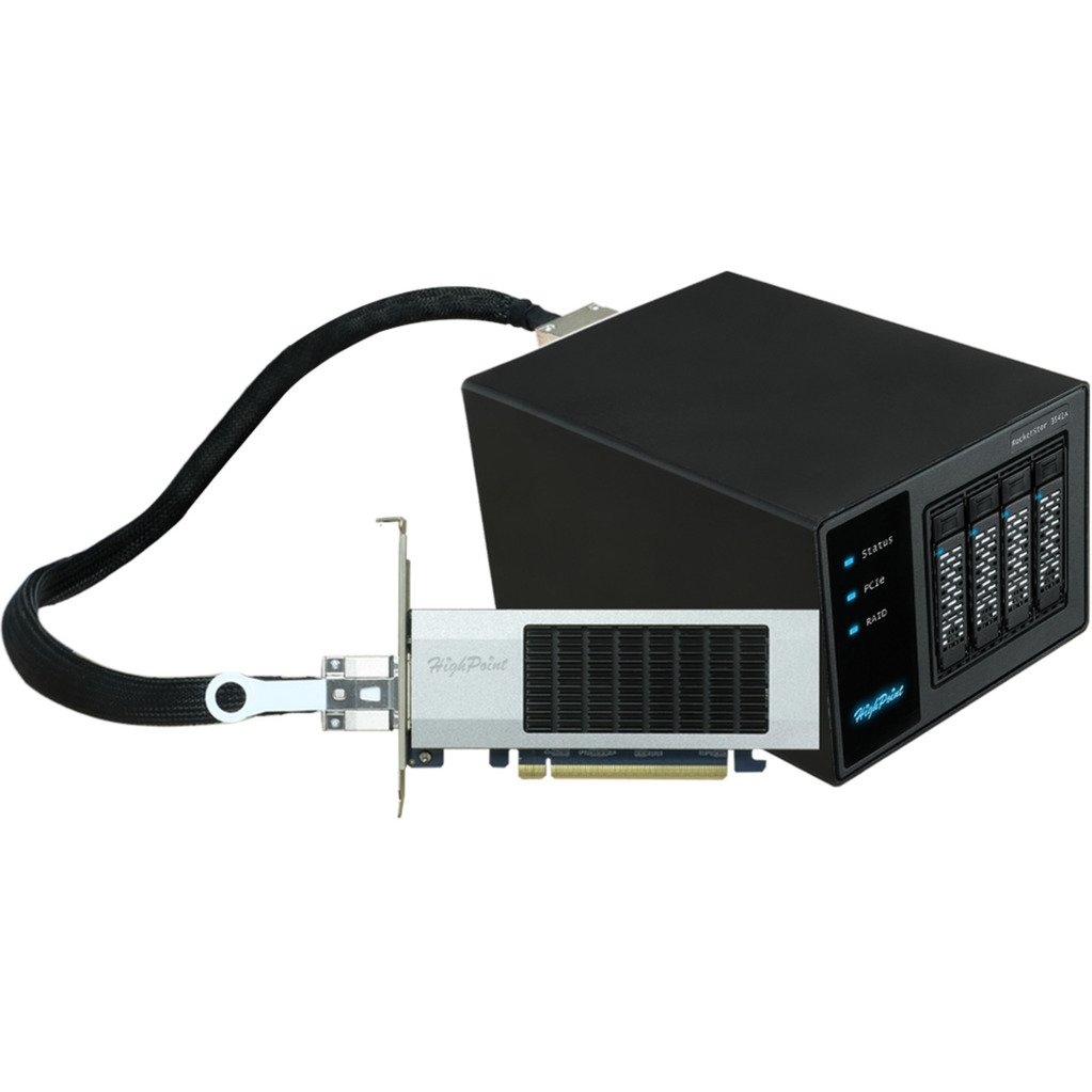 HighPoint RocketStor 6541AW 4-Bay PCIe 4.0 x16 NVMe Negro
