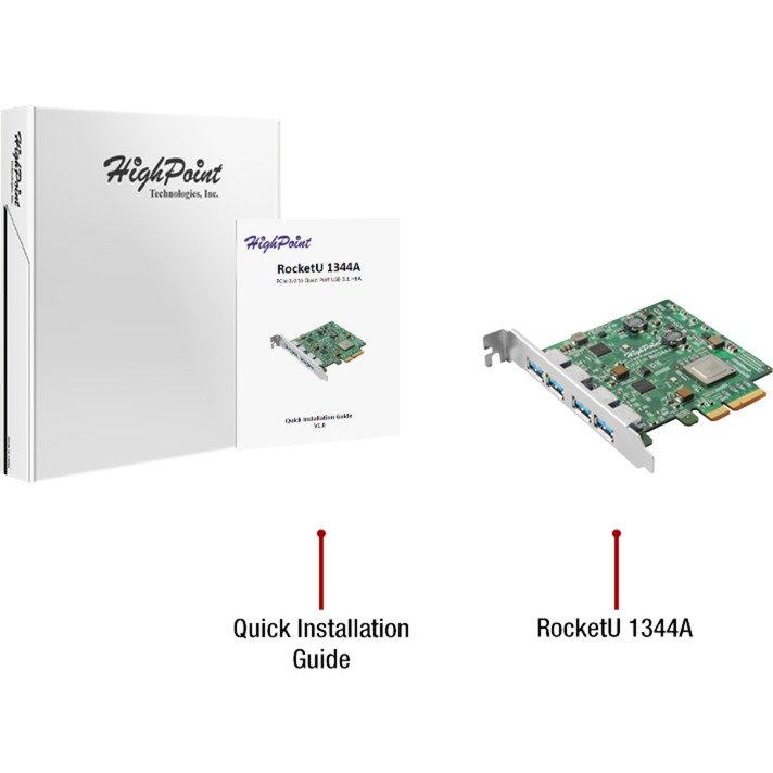 HighPoint RocketU 1244A PCIe 3.0 x8 4x/s, 10 GB - Imagen 4