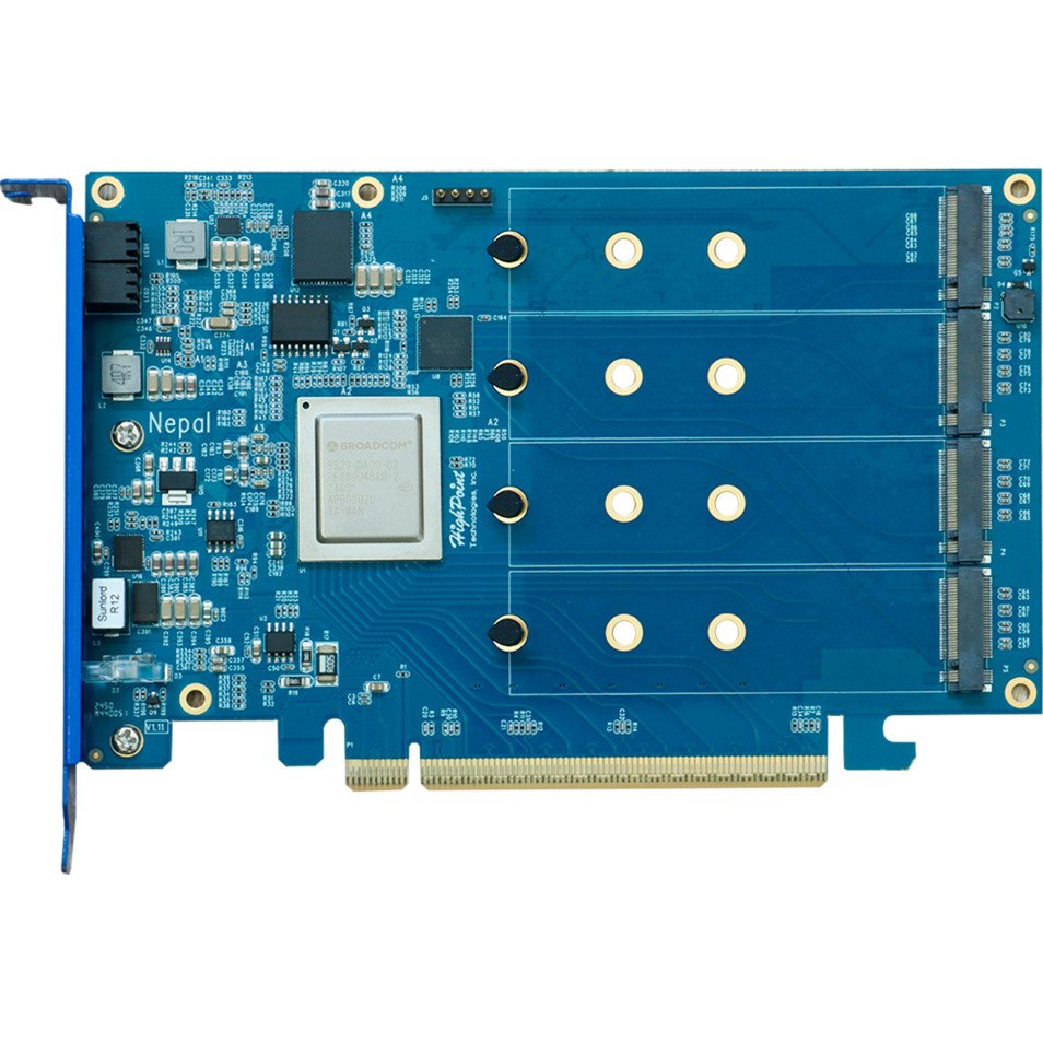 HighPoint Rocket 1604A PCIe Gen5 x16 zu 4-M.2x4 NVMe Switch AIC - Imagen 3