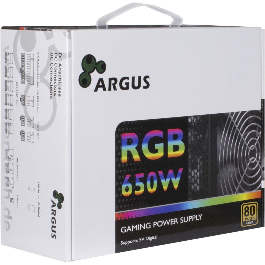 Inter-Tech Argus RGB-650W CM II Negro - Imagen 3