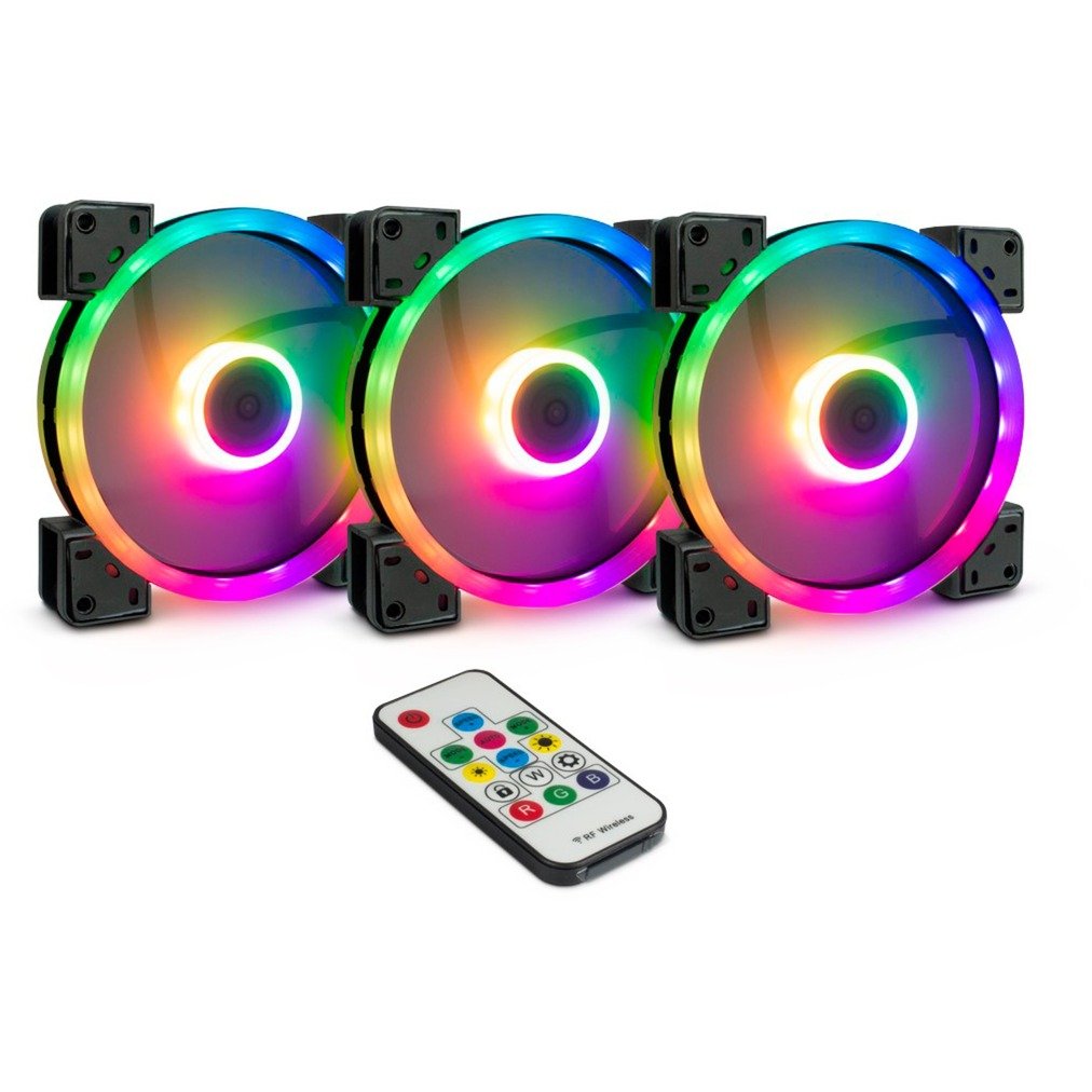 Inter-Tech Argus RGB-Fan Set RS-14 140x140x25 Negro