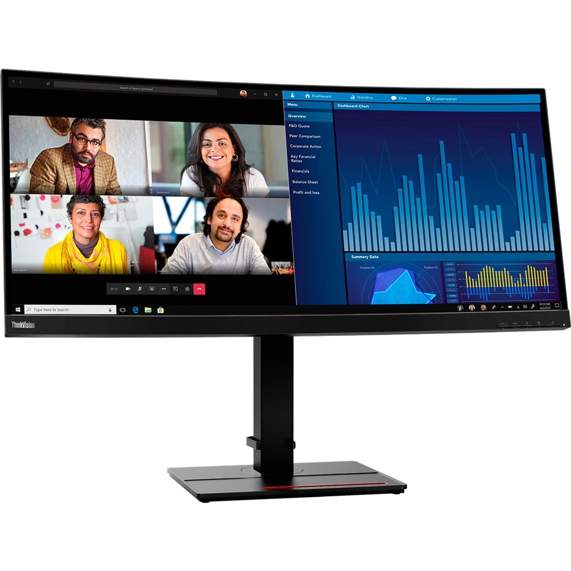 Lenovo ThinkVision P34w-20 Negro