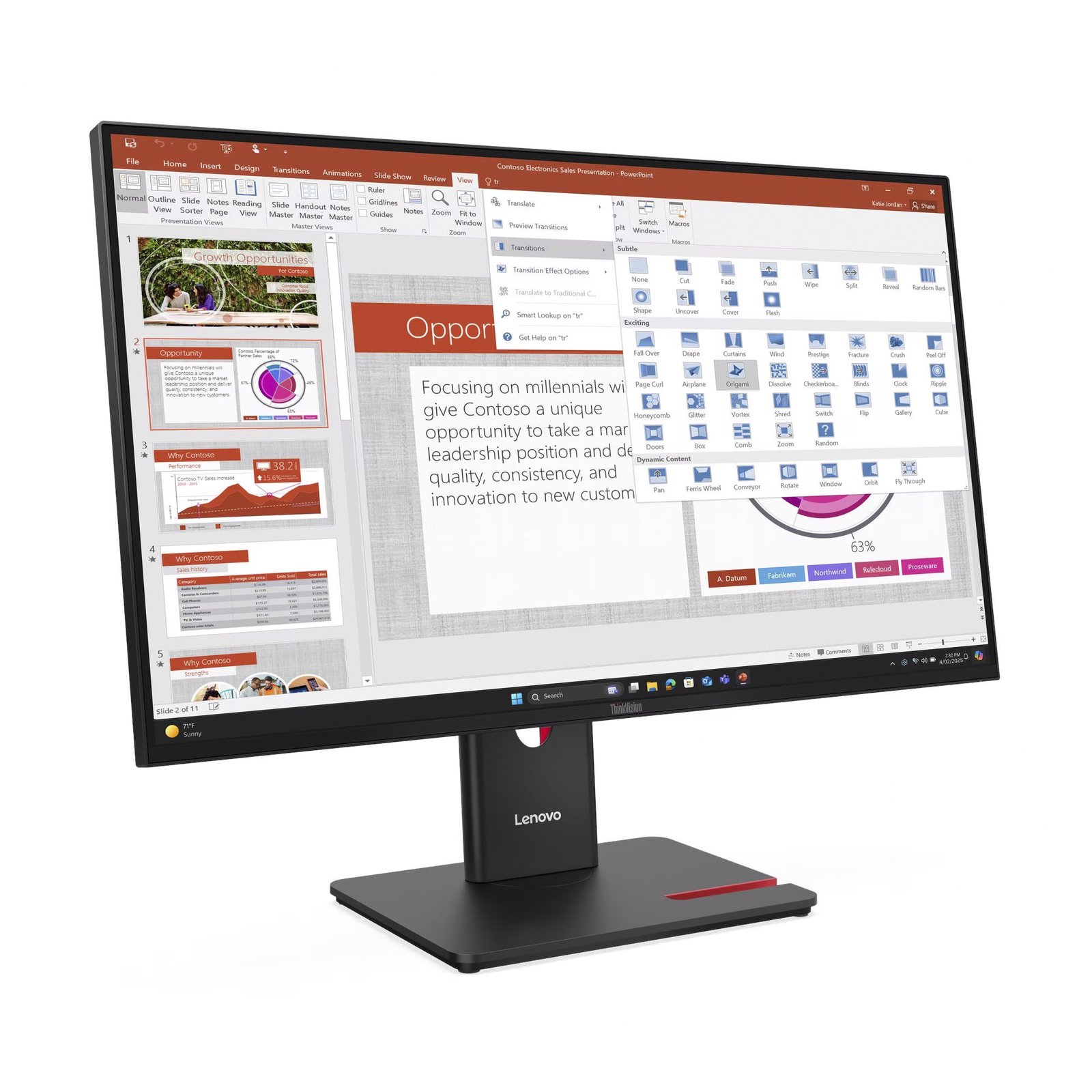 Lenovo ThinkVision T27-40 Negro