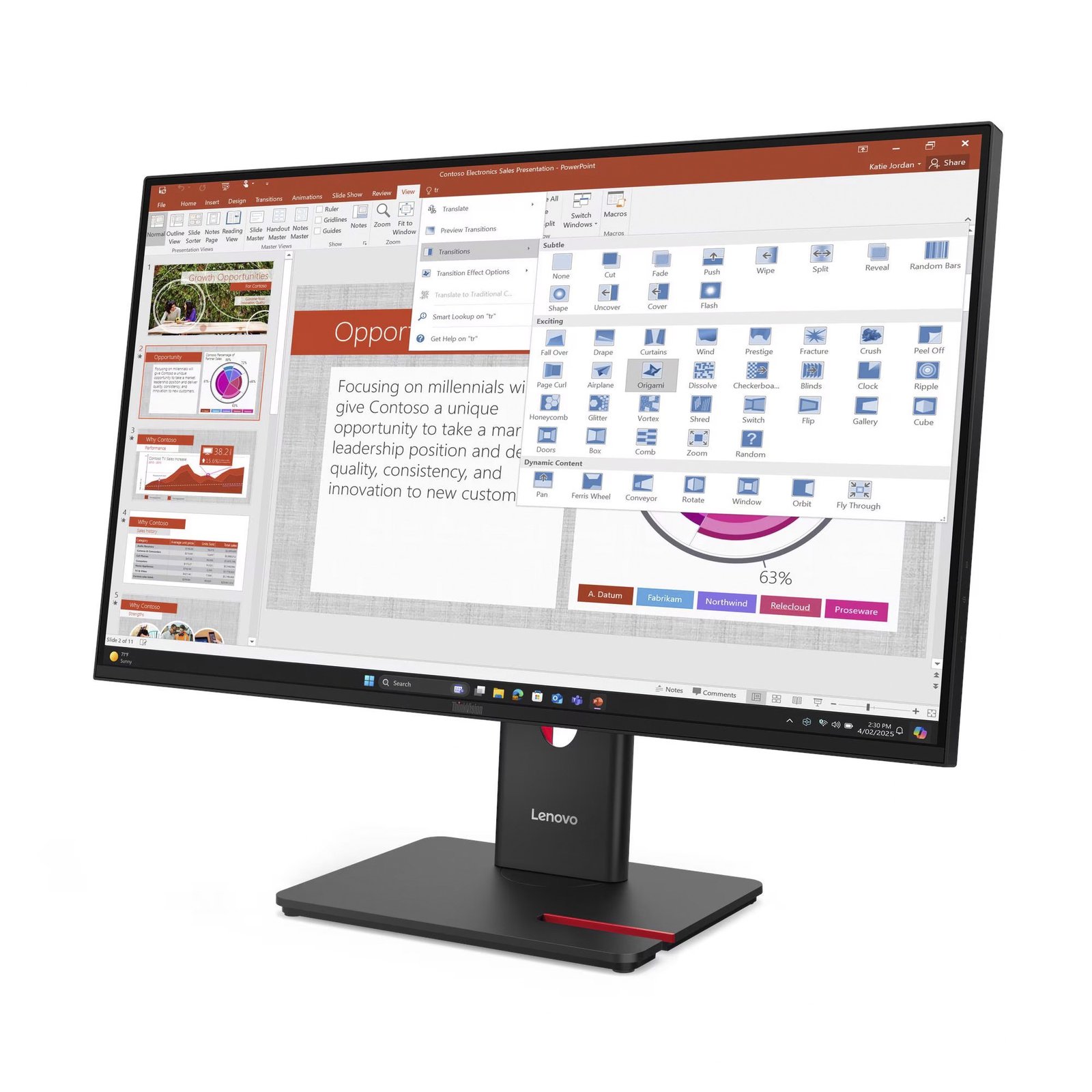 Lenovo ThinkVision T27-40 Negro - Imagen 3