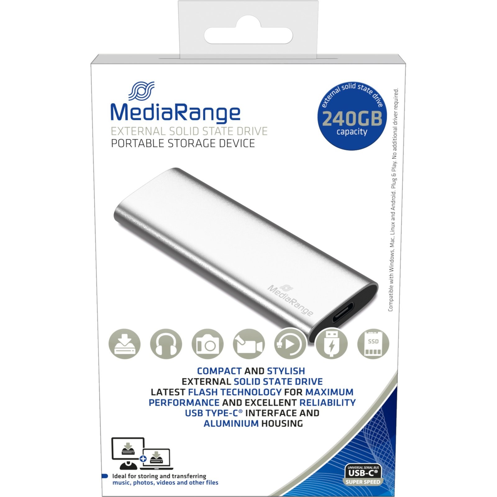MediaRange Plata, 240 GB 10 GB - Imagen 2