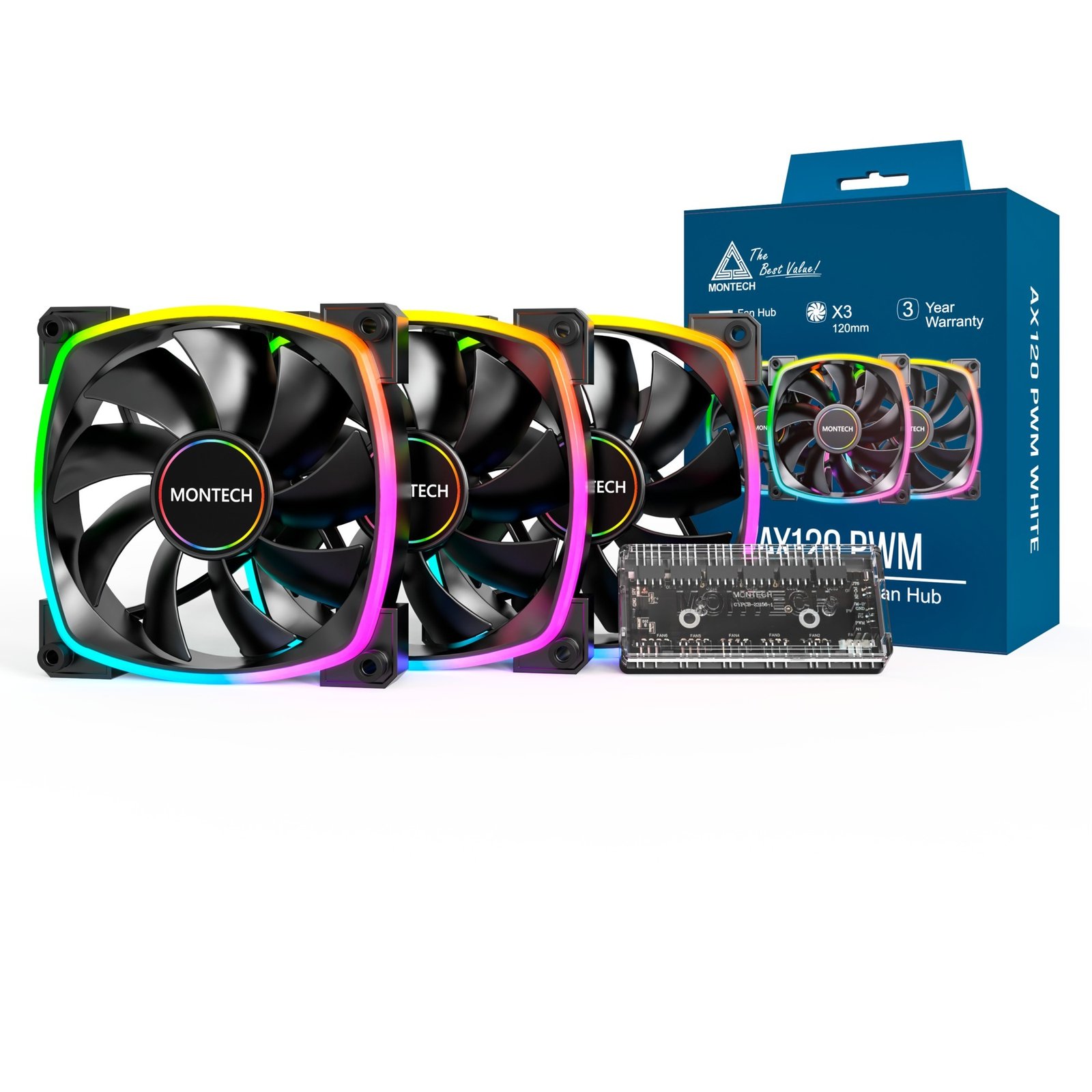 Montech AX120 PWM 120x120x25 Negro