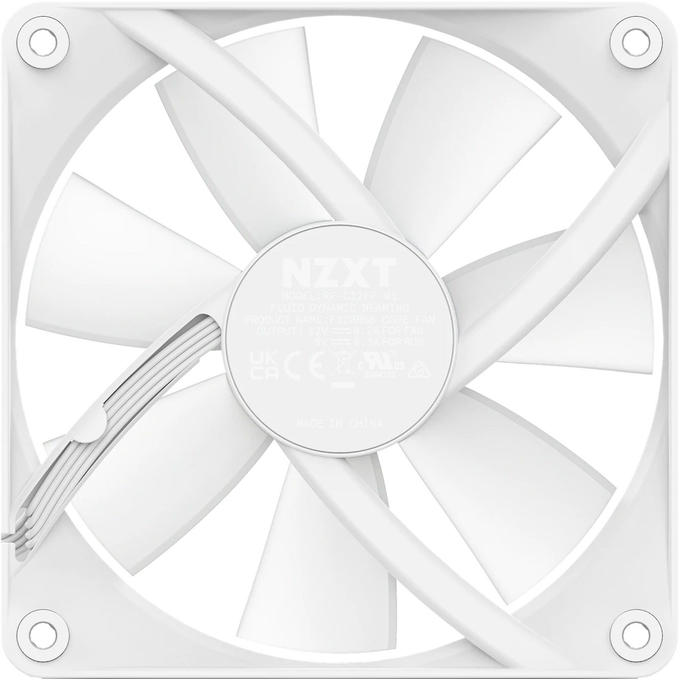 NZXT F120 RGB Core Single 120x120x26 Blanco - Imagen 3