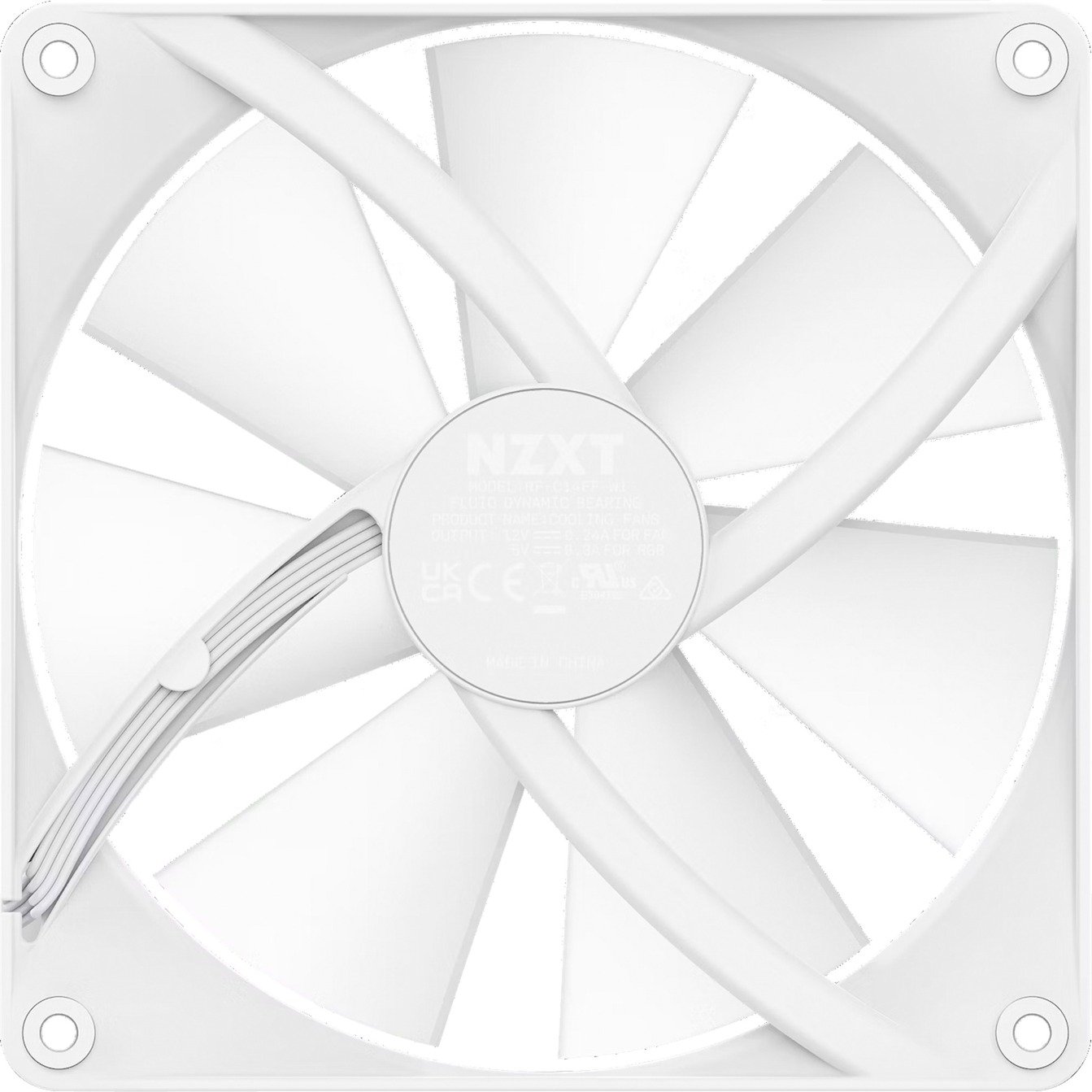 NZXT F140 RGB Core Single 140x140x26 Blanco - Imagen 4