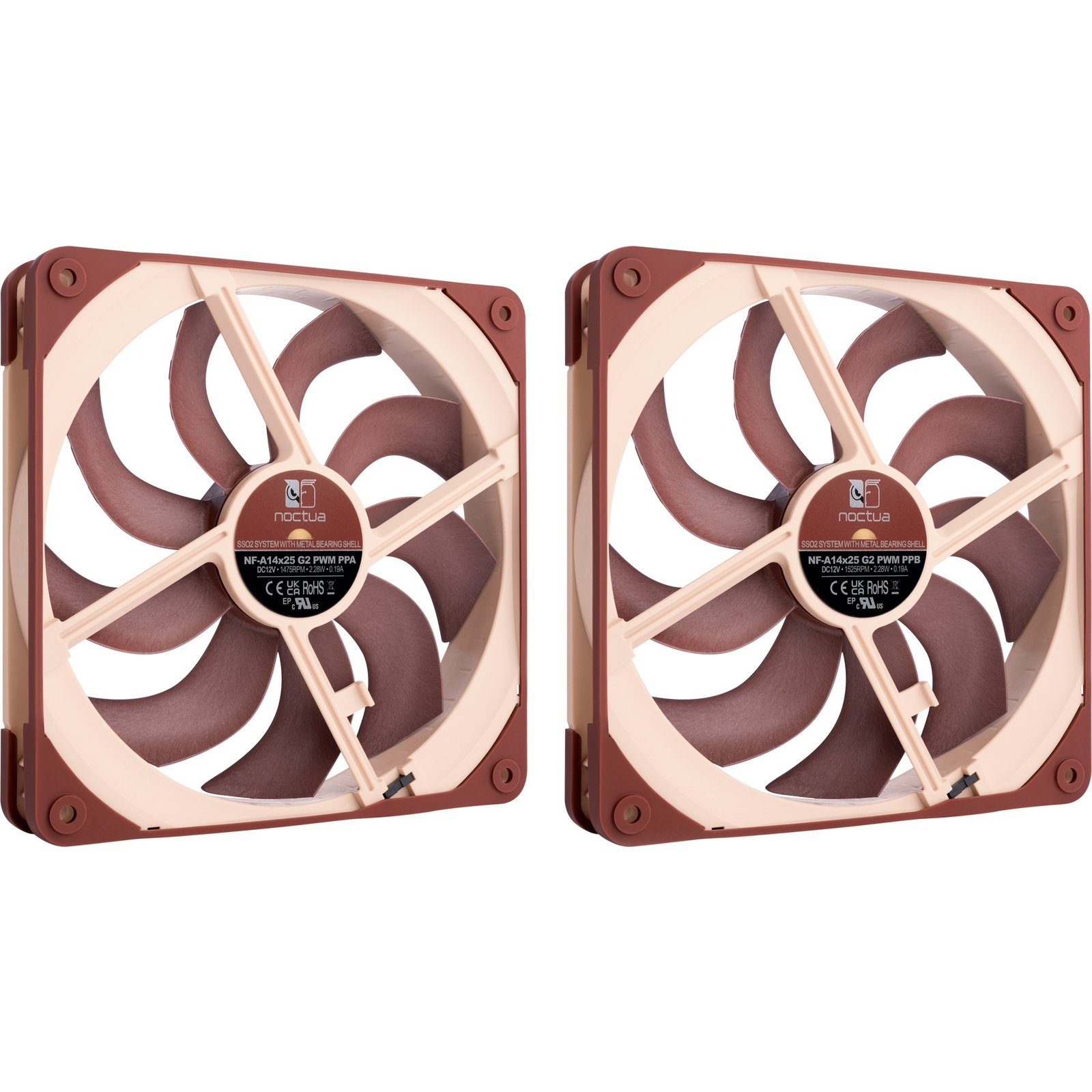Noctua NF-A14x25 G2 PWM Sx2-PP Marron - Imagen 2