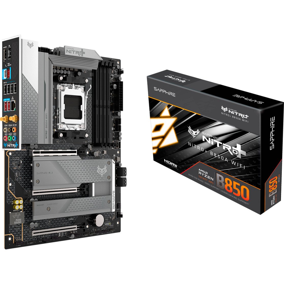 SAPPHIRE NITRO+ B850A WIFI7 Negro