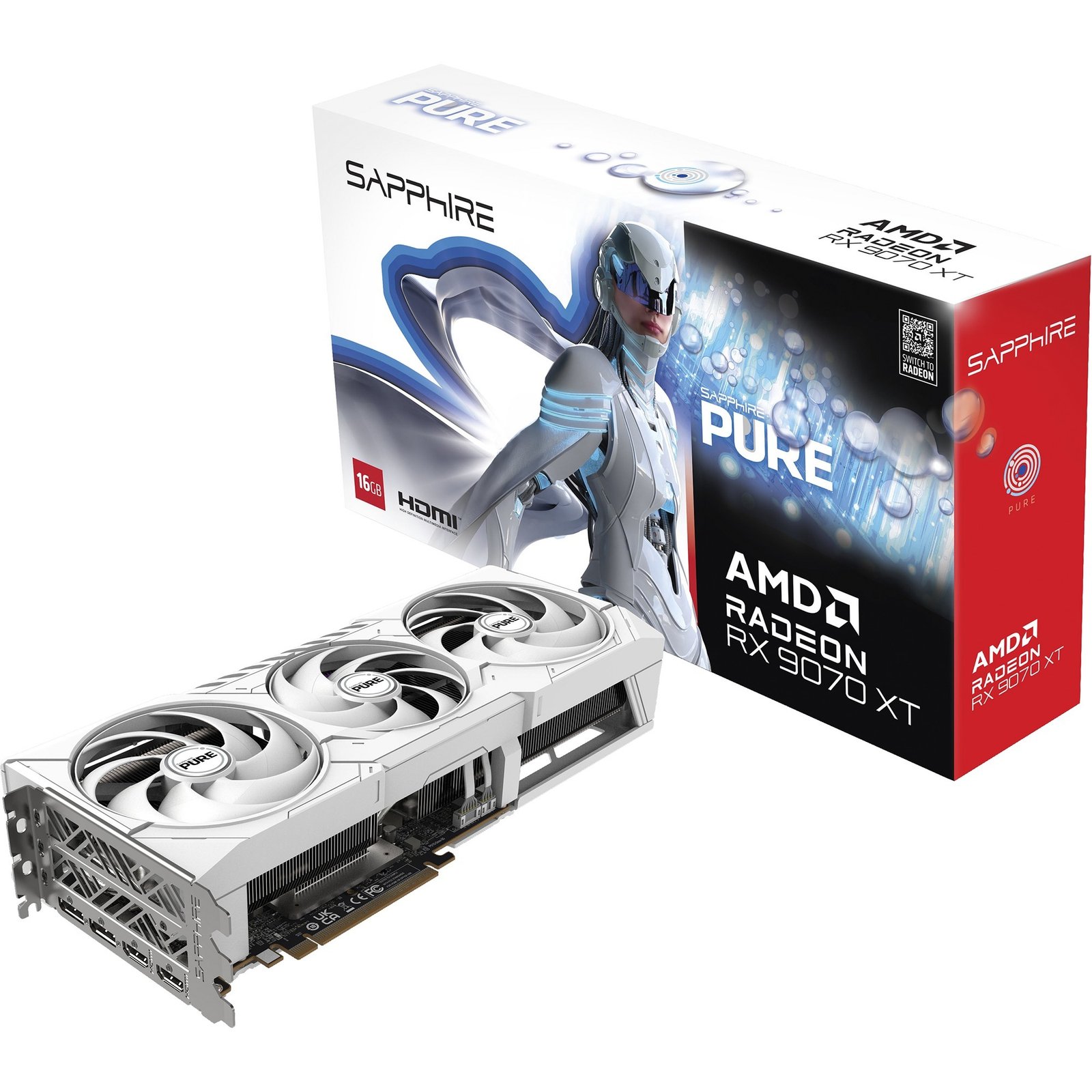 SAPPHIRE Radeon RX 9070 XT Pure Blanco