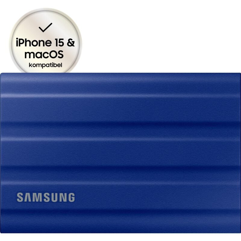 Samsung Portable SSD T7 Shield Azul, 2 TB 10 GB
