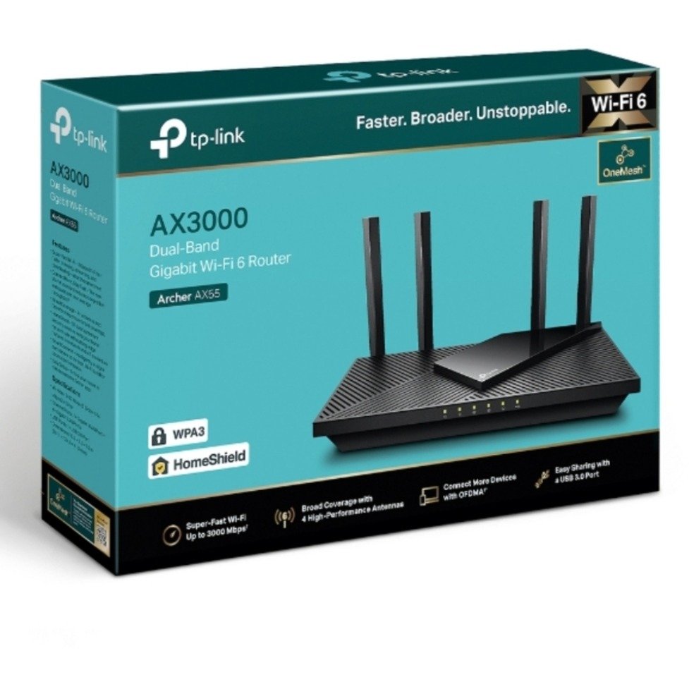 TP-Link Archer AX55 AX3000 Dual-Band Wi-Fi 6 Negro - Imagen 3