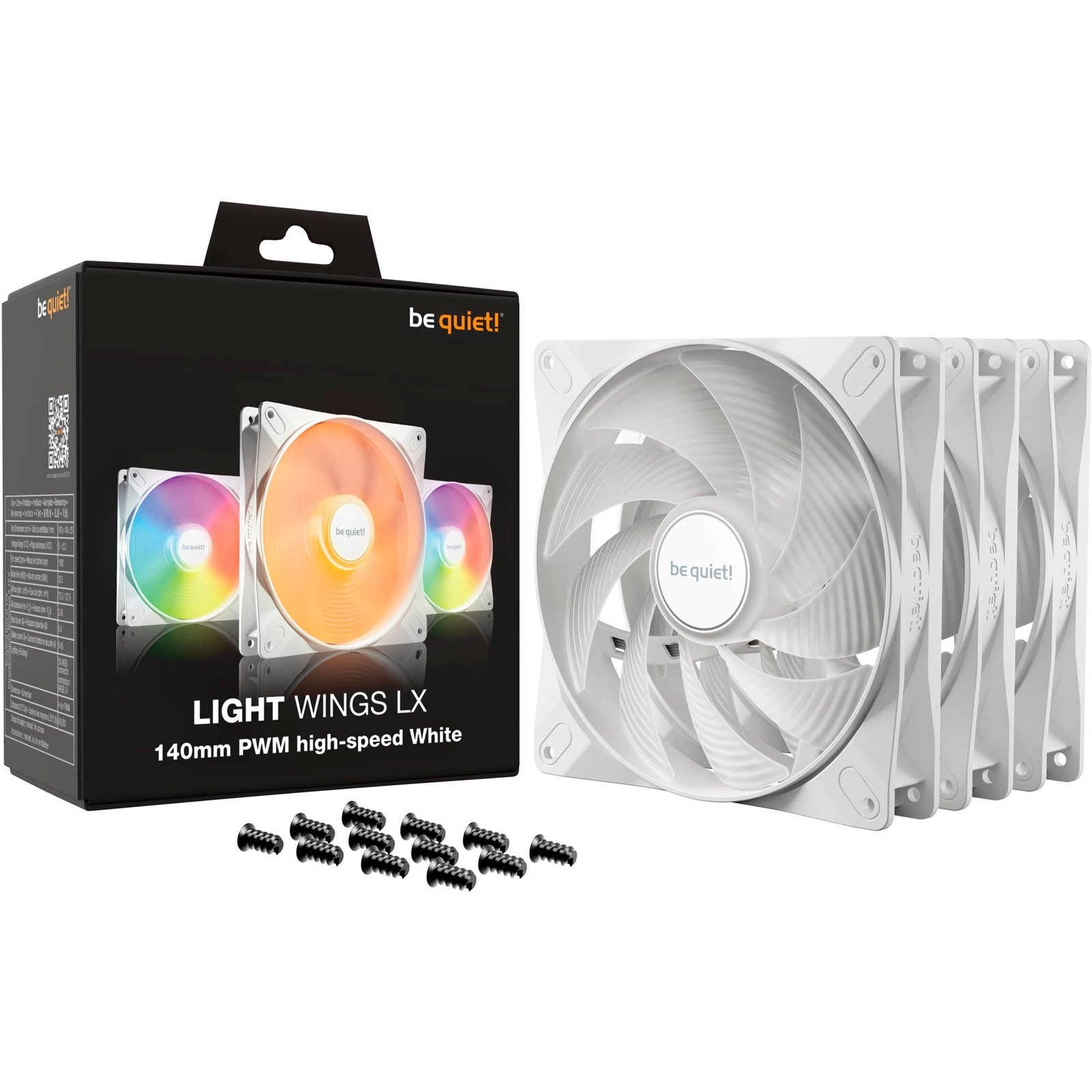be quiet! Light Wings LX 140mm PWM high-speed White Triple Pack Blanco - Imagen 5