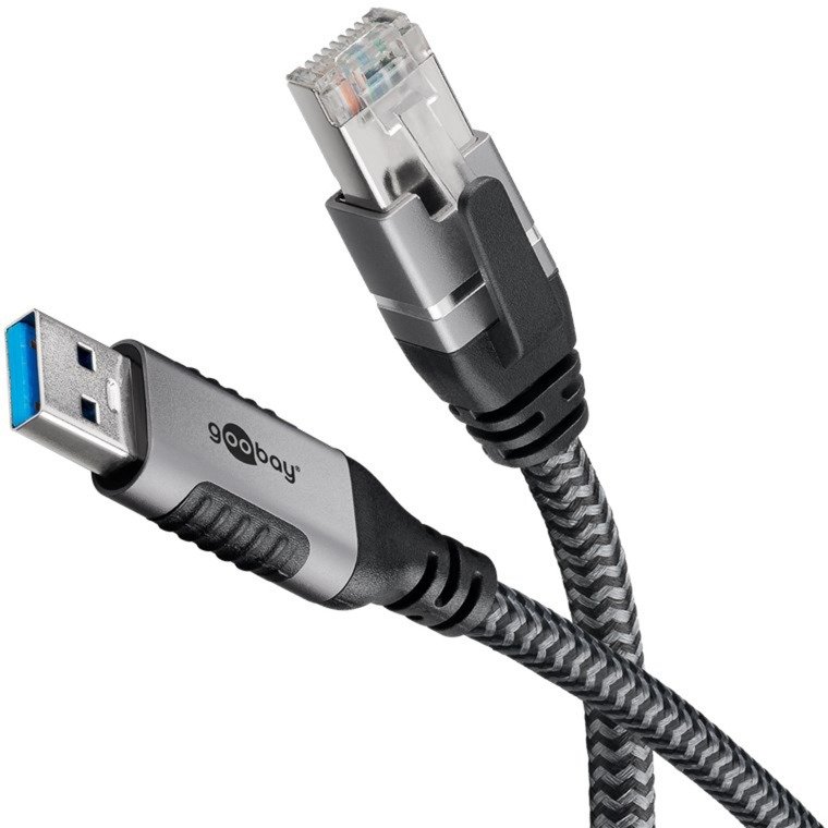 goobay Ethernet-Kabel USB-A 3.2 Gen1 Stecker > RJ-45 Stecker Negro - Imagen 4