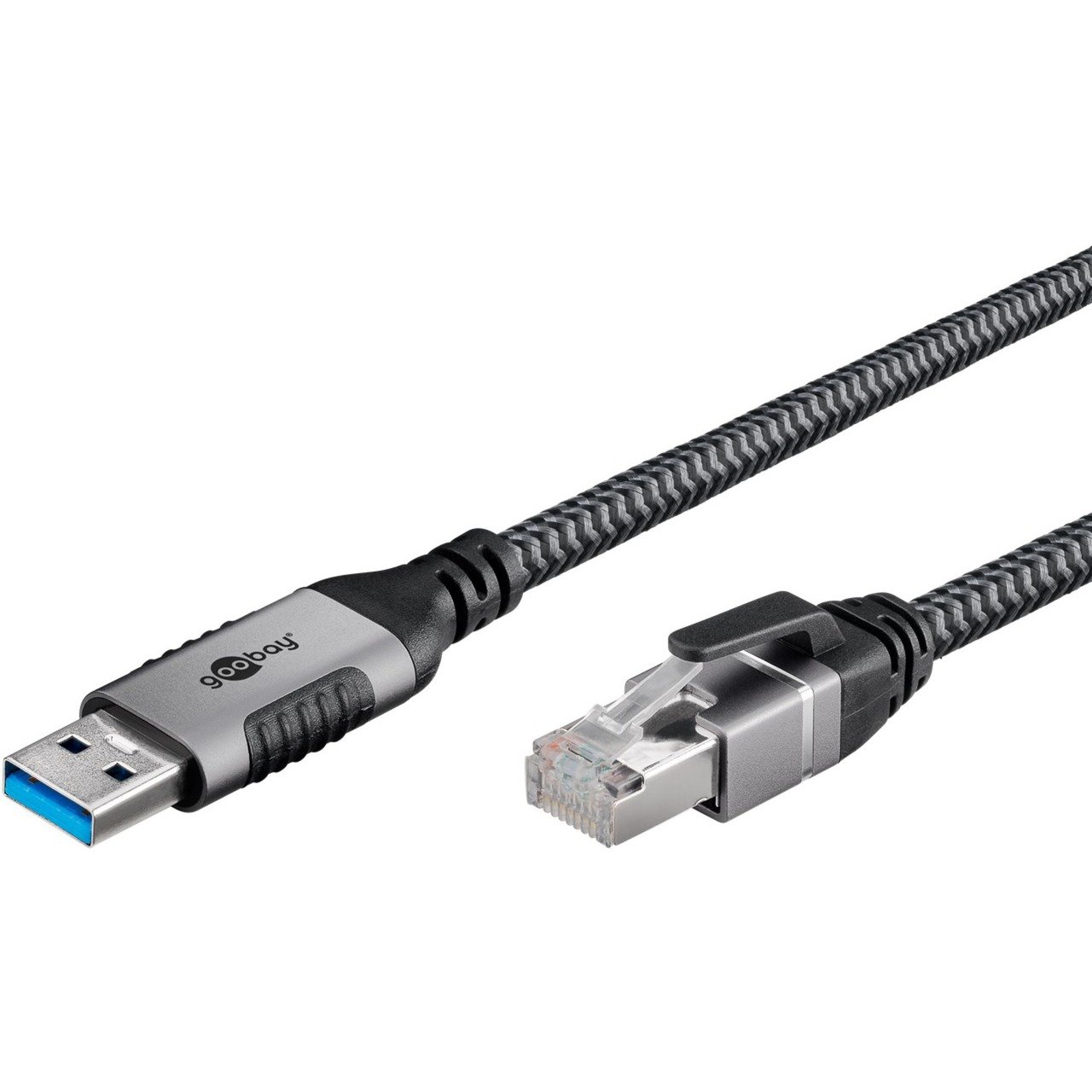 goobay Ethernet-Kabel USB-A 3.2 Gen1 Stecker > RJ-45 Stecker Negro