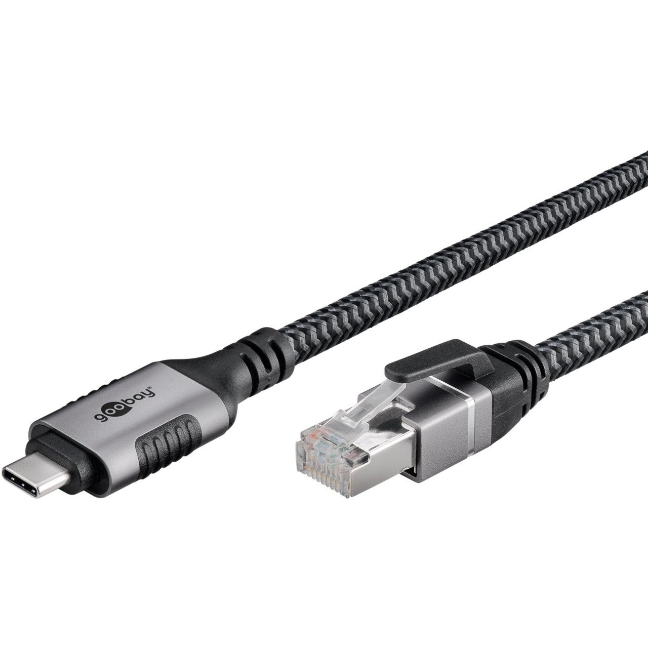 goobay Ethernet-Kabel USB-C 3.2 Gen2 Stecker > RJ-45 Stecker Negro