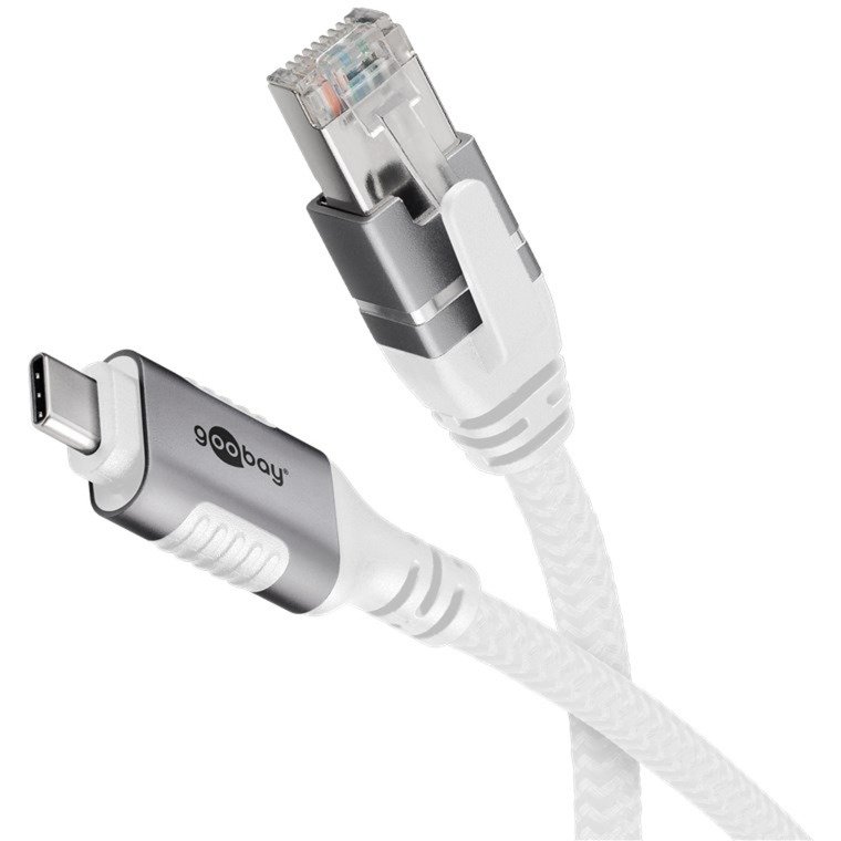 goobay Ethernet-Kabel USB-C 3.2 Gen2 Stecker > RJ-45 Stecker Blanco - Imagen 4