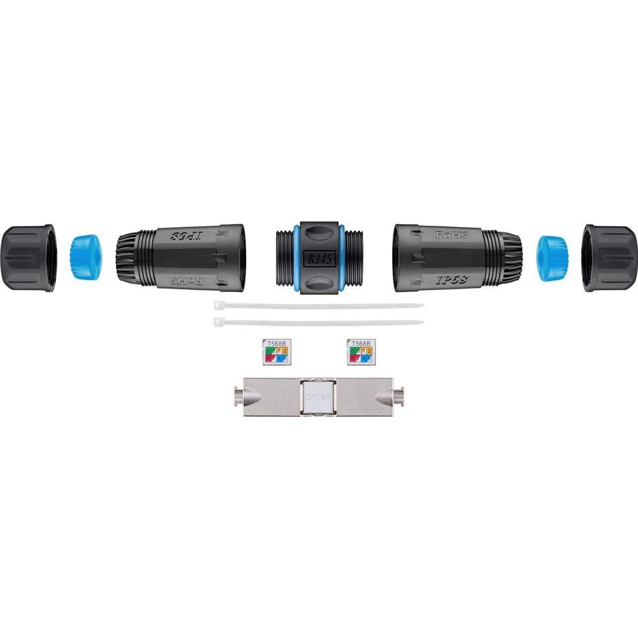 goobay Verbinder für Netzwerkkabel Cat.6a STP werkzeugfrei Negro - Imagen 4