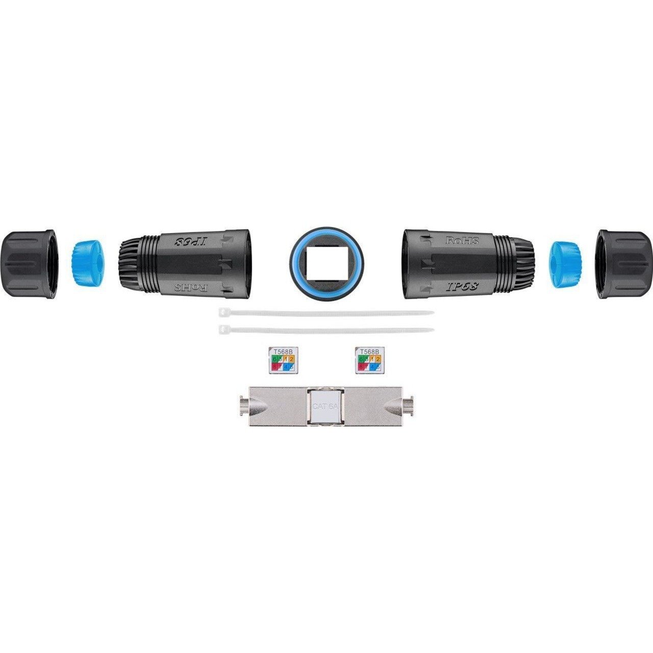 goobay Verbinder für Netzwerkkabel Cat.6a STP werkzeugfrei Negro - Imagen 5