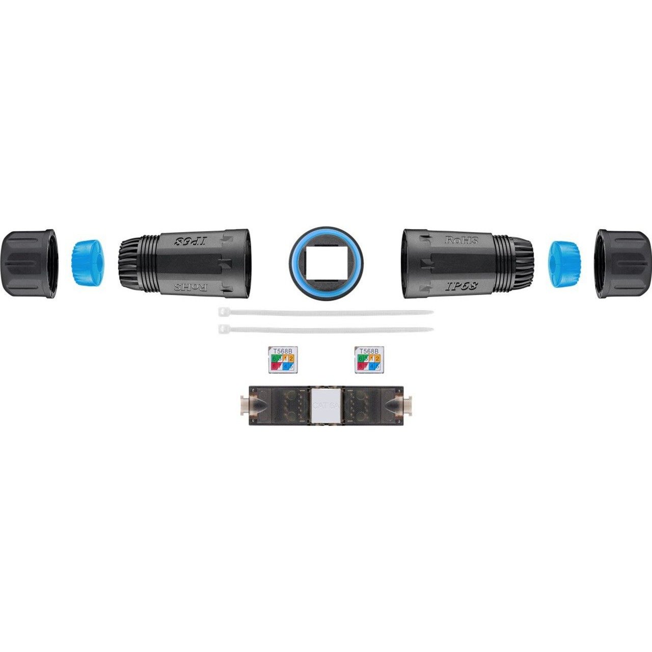 goobay Verbinder für Netzwerkkabel Cat.6a UTP werkzeugfrei Negro - Imagen 5