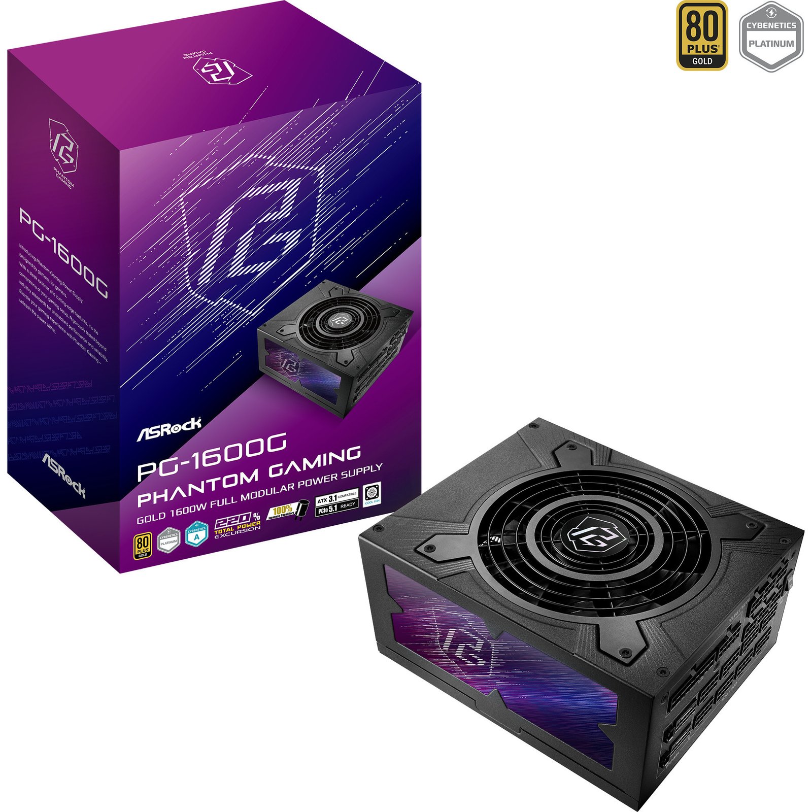 ASRock ASRock Phatom Gaming PG-1600G 1600W Gold Negro