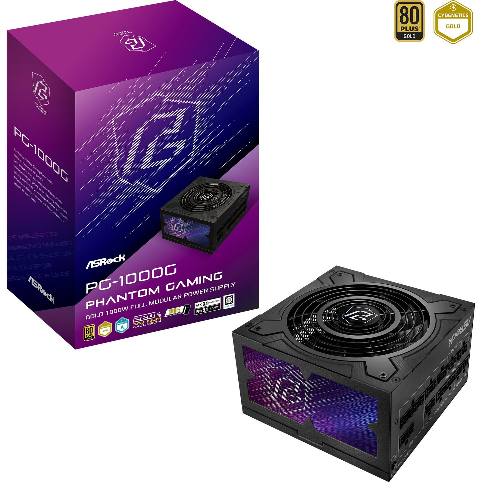 ASRock Phantom Gaming PG-1000G Negro