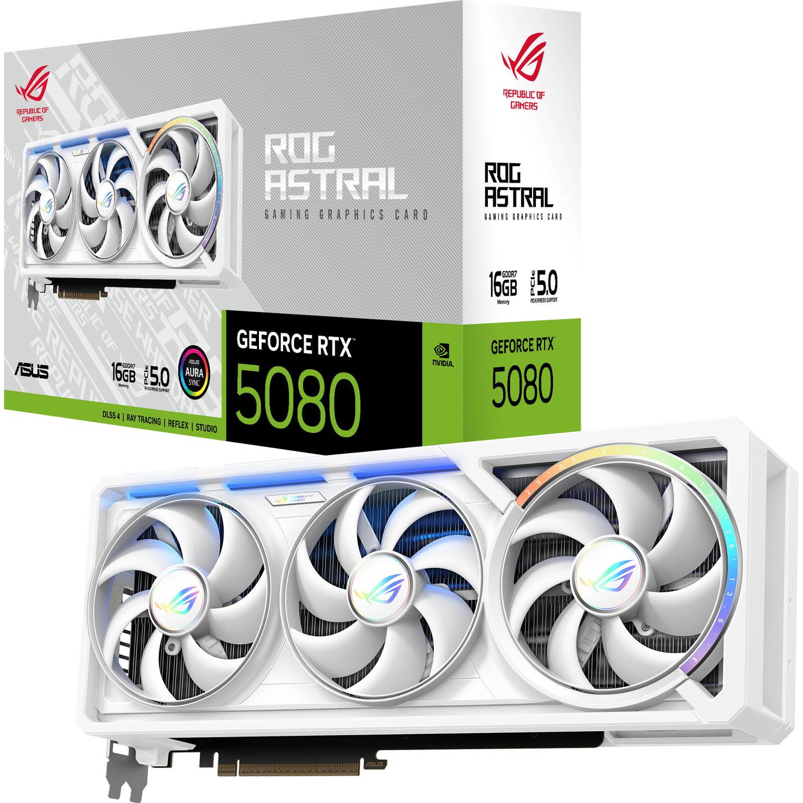 ASUS GeForce RTX 5080 ROG ASTRAL GAMING WHITE Edition Blanco