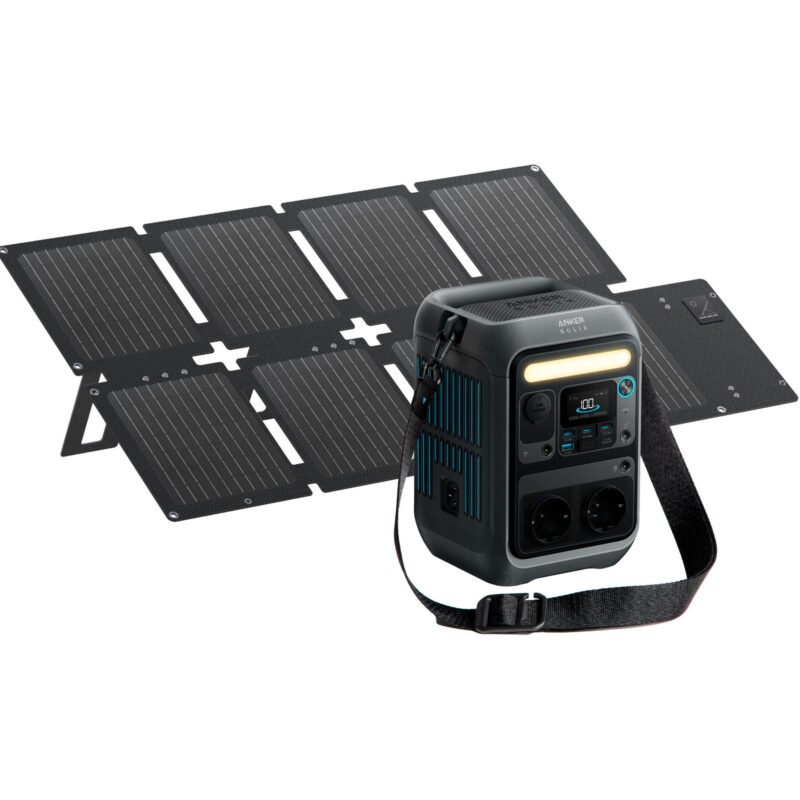 Anker SOLIX Tragbare estación de energía portátil C300X + Faltbares Solarpanel PS60 Gris