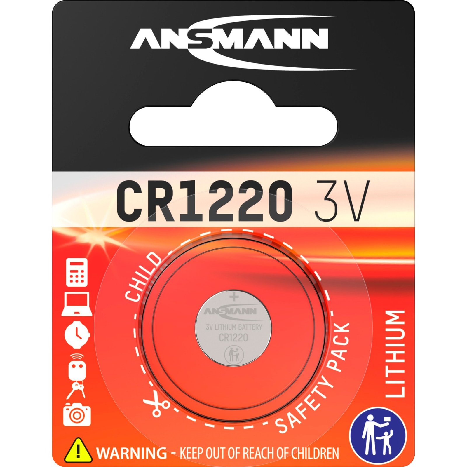 Ansmann Lithium Knopfzelle CR-1220 Plata