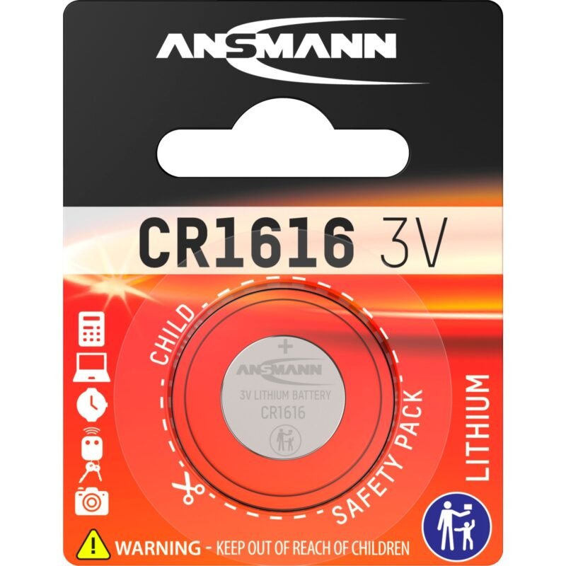 Ansmann Lithium Knopfzelle CR-1616 Plata