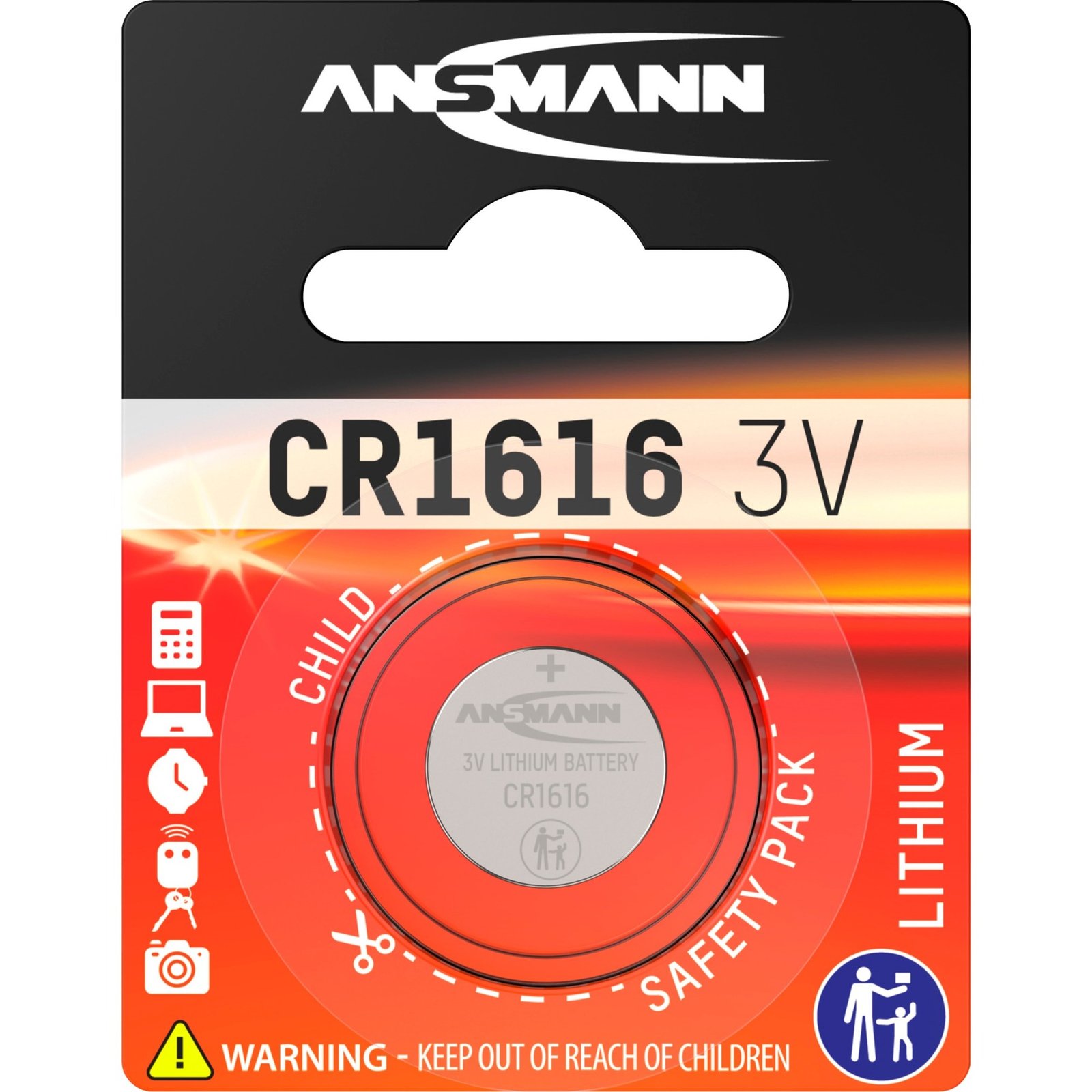 Ansmann Lithium Knopfzelle CR-1616 Plata
