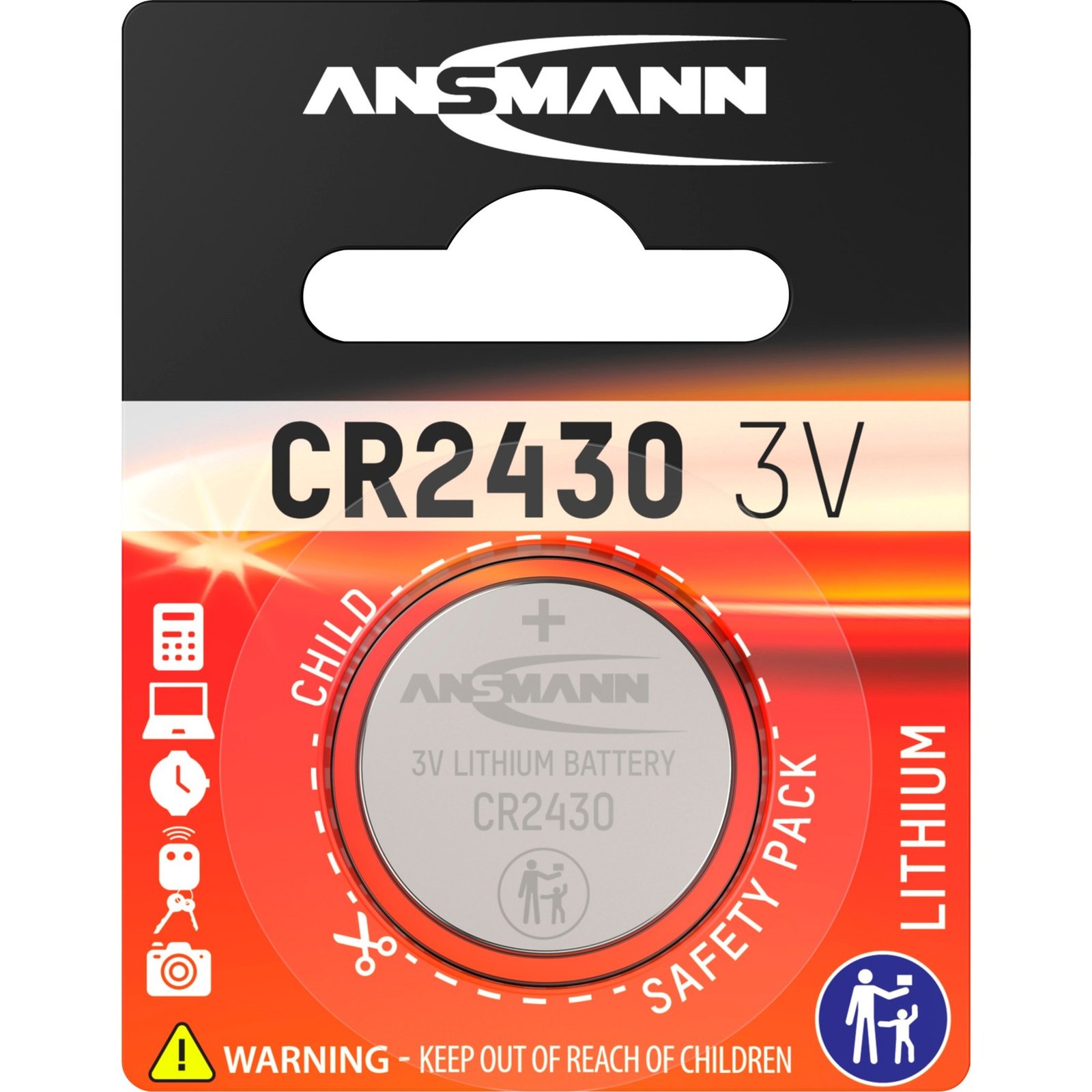 Ansmann Lithium Knopfzelle CR-2430 Plata