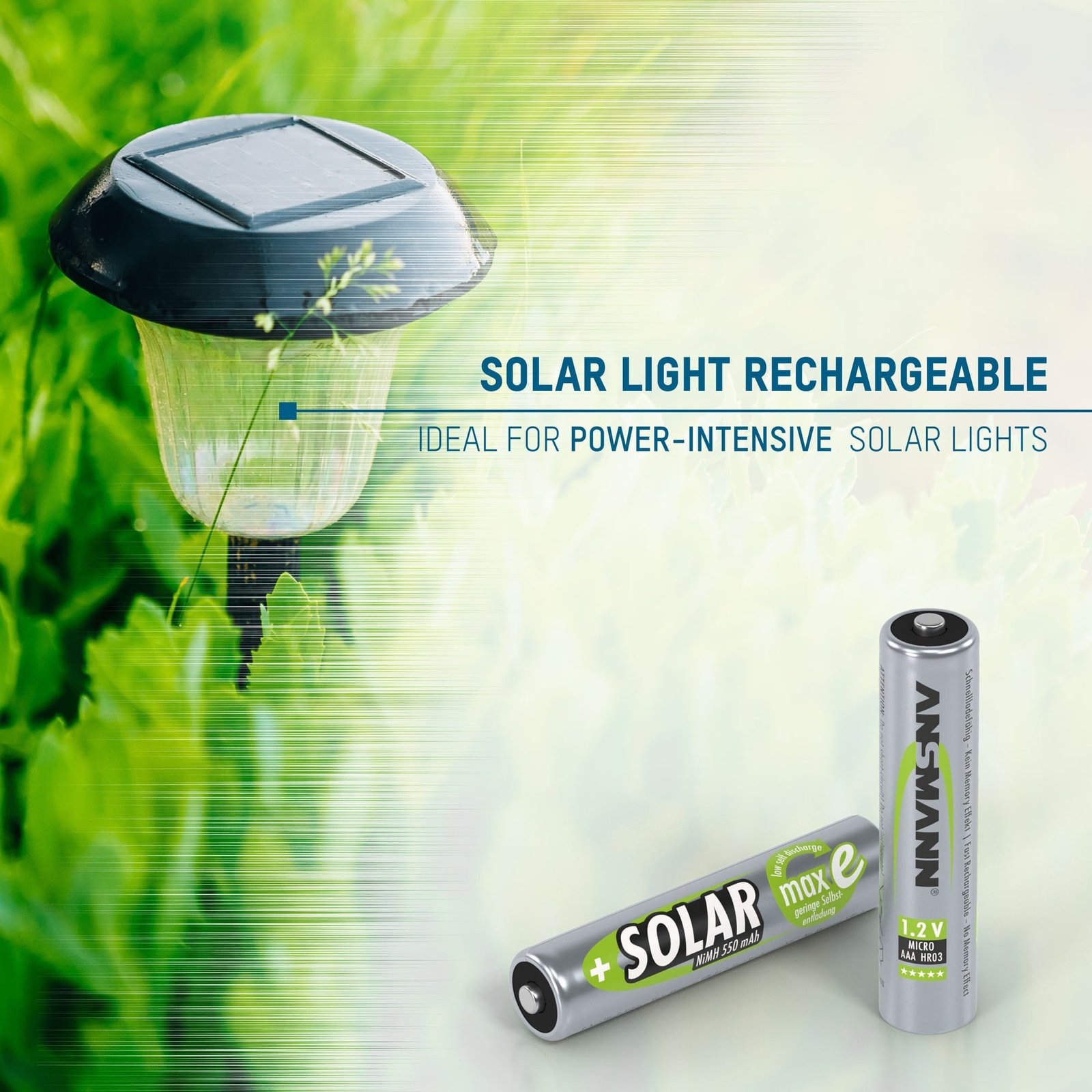 Ansmann Solar NiMH Akku Micro AAA 550 mAh maxE - Imagen 5
