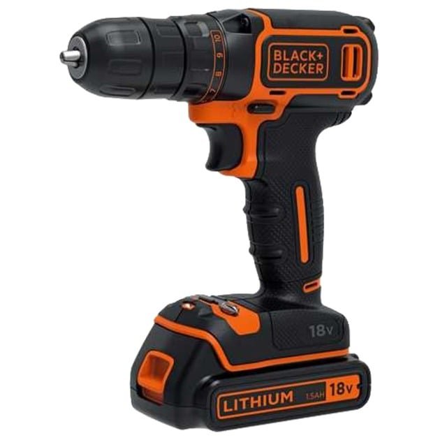 BLACK+DECKER Akku-Bohrschrauber BDCDC18K Negro