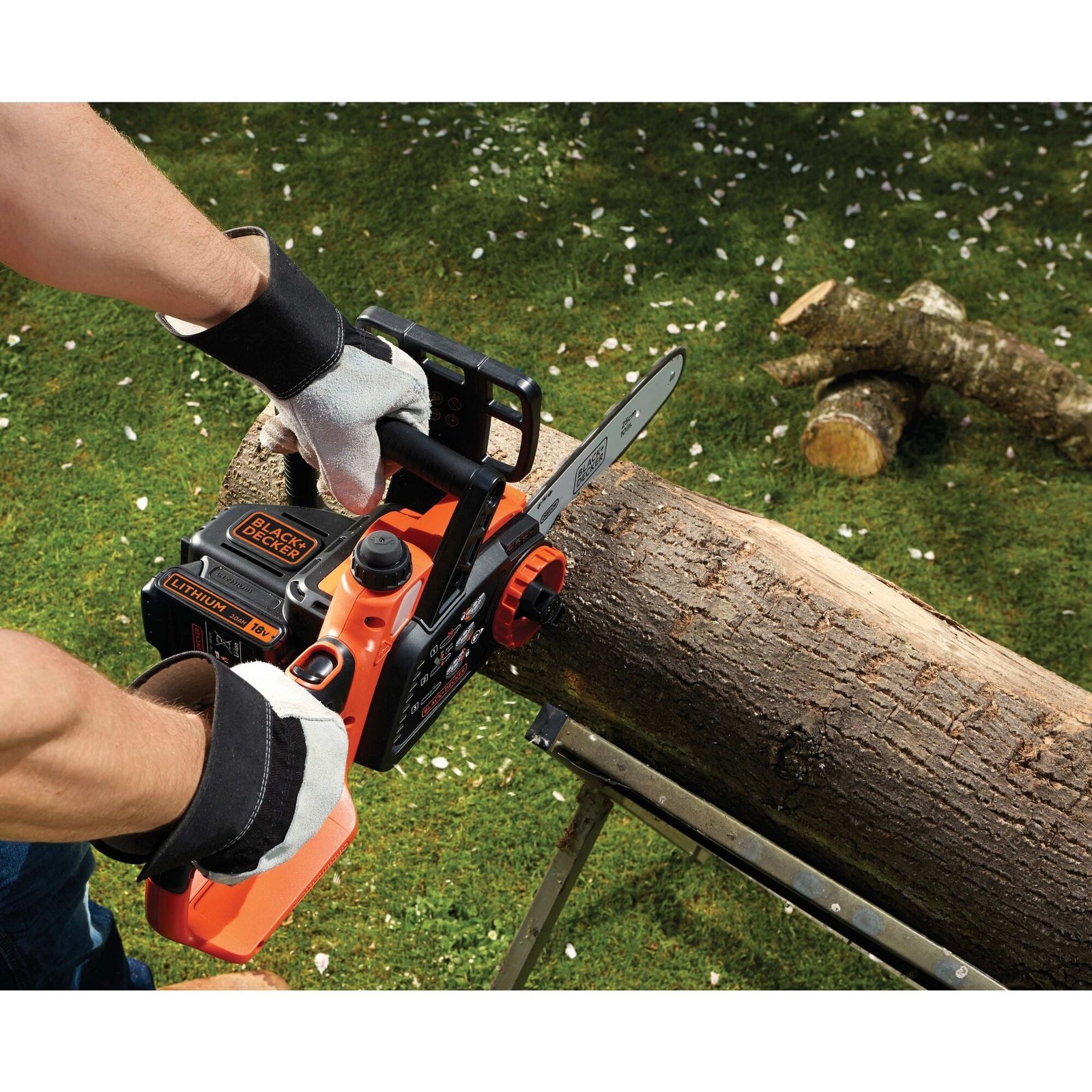 BLACK+DECKER Akku-Kettensäge GKC1825LB Naranja - Imagen 5