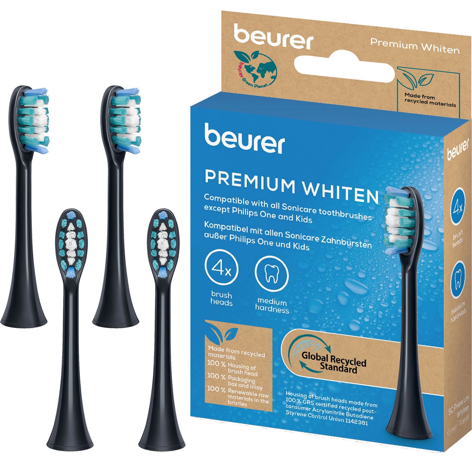 Beurer SC Bürstenköpfe Premium Whiten Green Planet Negro